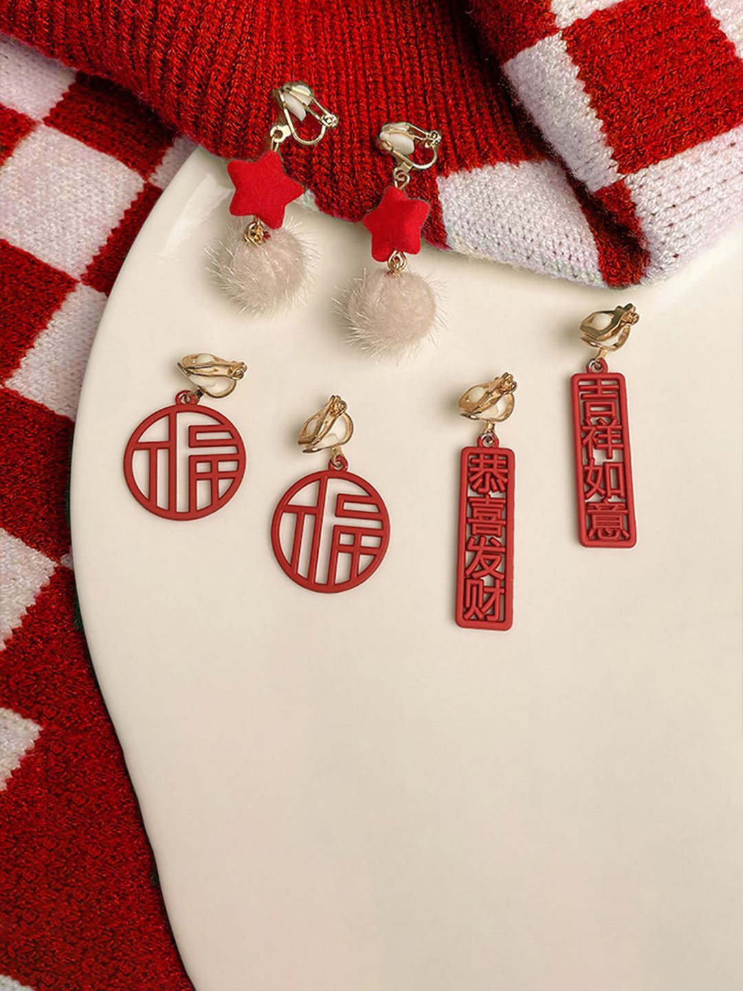 

StyleCast x Revolte Heart Shaped Drop Earrings, Red
