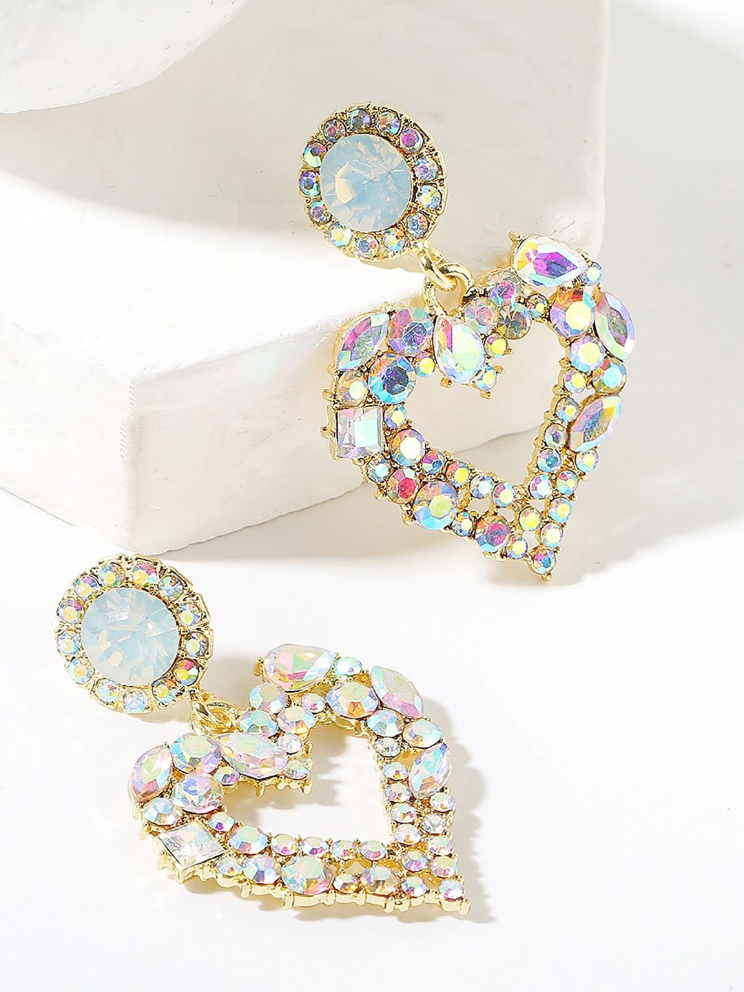 

StyleCast x Revolte Heart Shaped Drop Earrings, Multi
