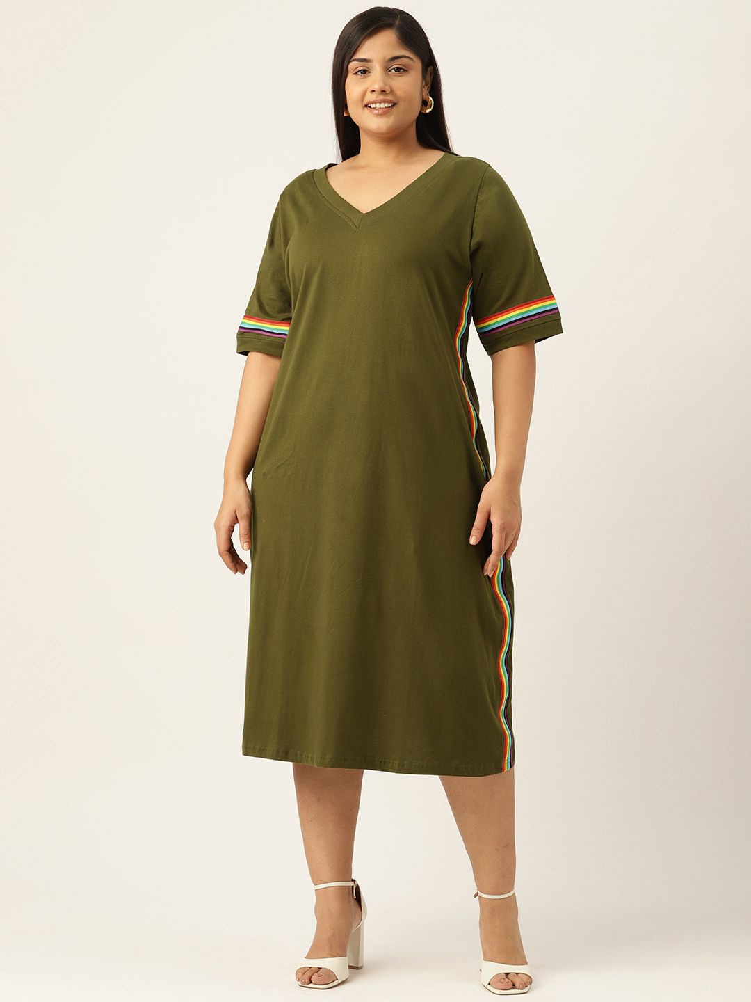 

theRebelinme A-Line Midi Dress, Olive