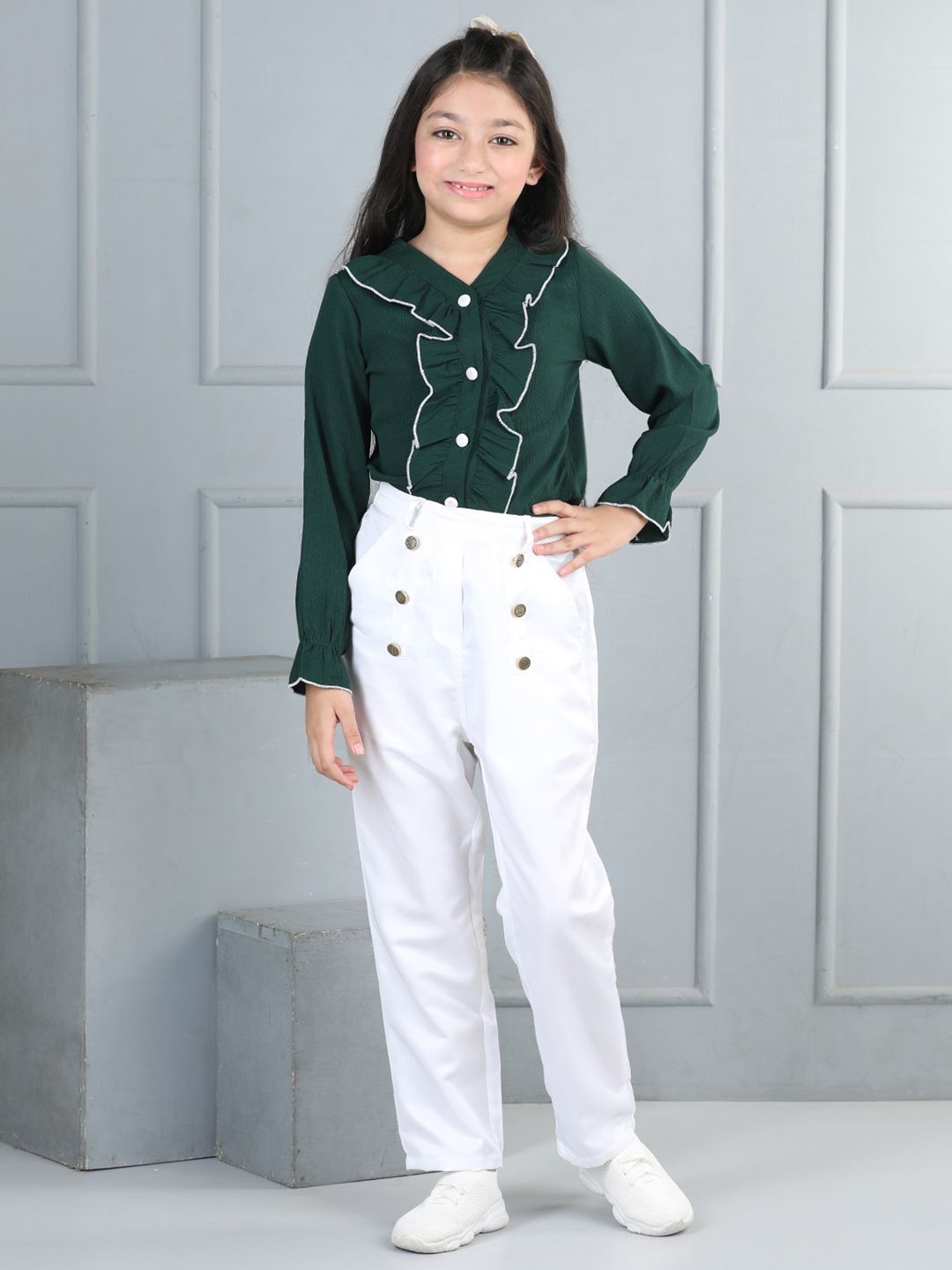 

Cutiekins Girls Top with Trousers, Sea green