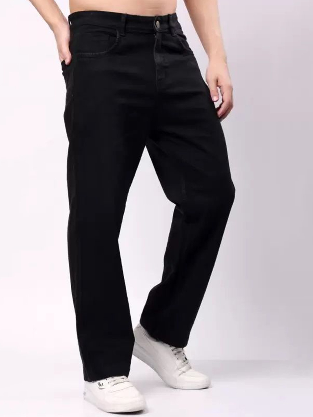 

LINARIA Men Low Distress Jeans, Black