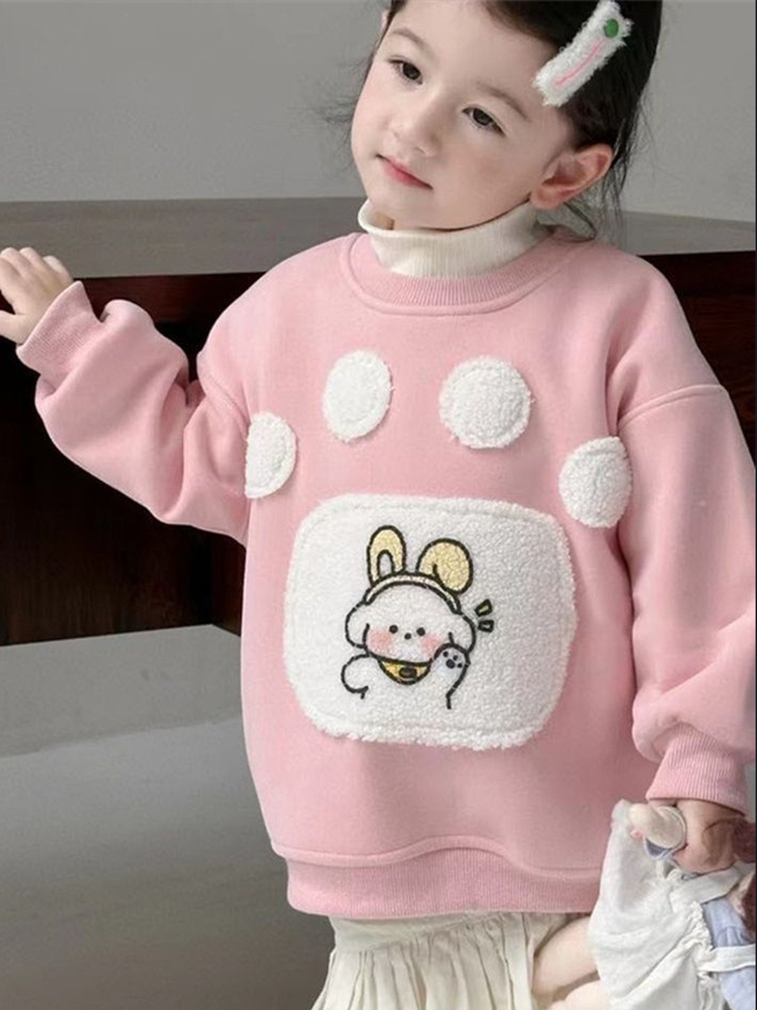 

LULU & SKY Girls Printed Sweatshirt, Pink