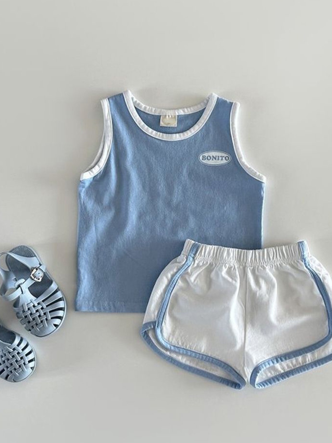 

LULU & SKY Boys T-shirt with Shorts, Blue