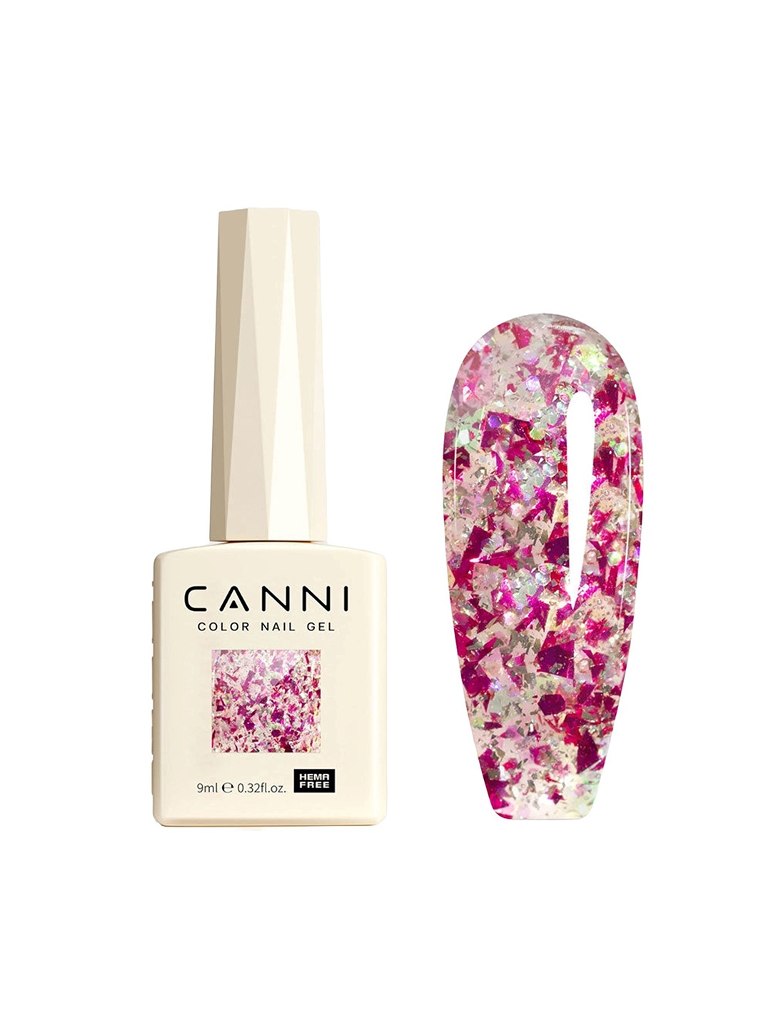 

CANNI Hema Free Glitz Flash Series UV Gel Nail Polish - 9ml - Shade - 8087, Pink
