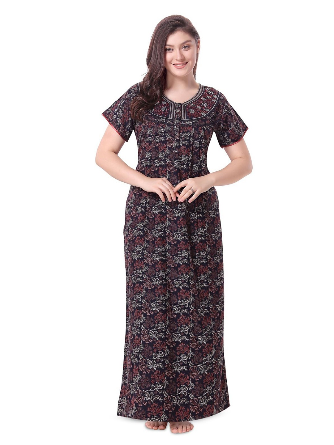 

Soulemo Printed Maxi Nightdress, Black
