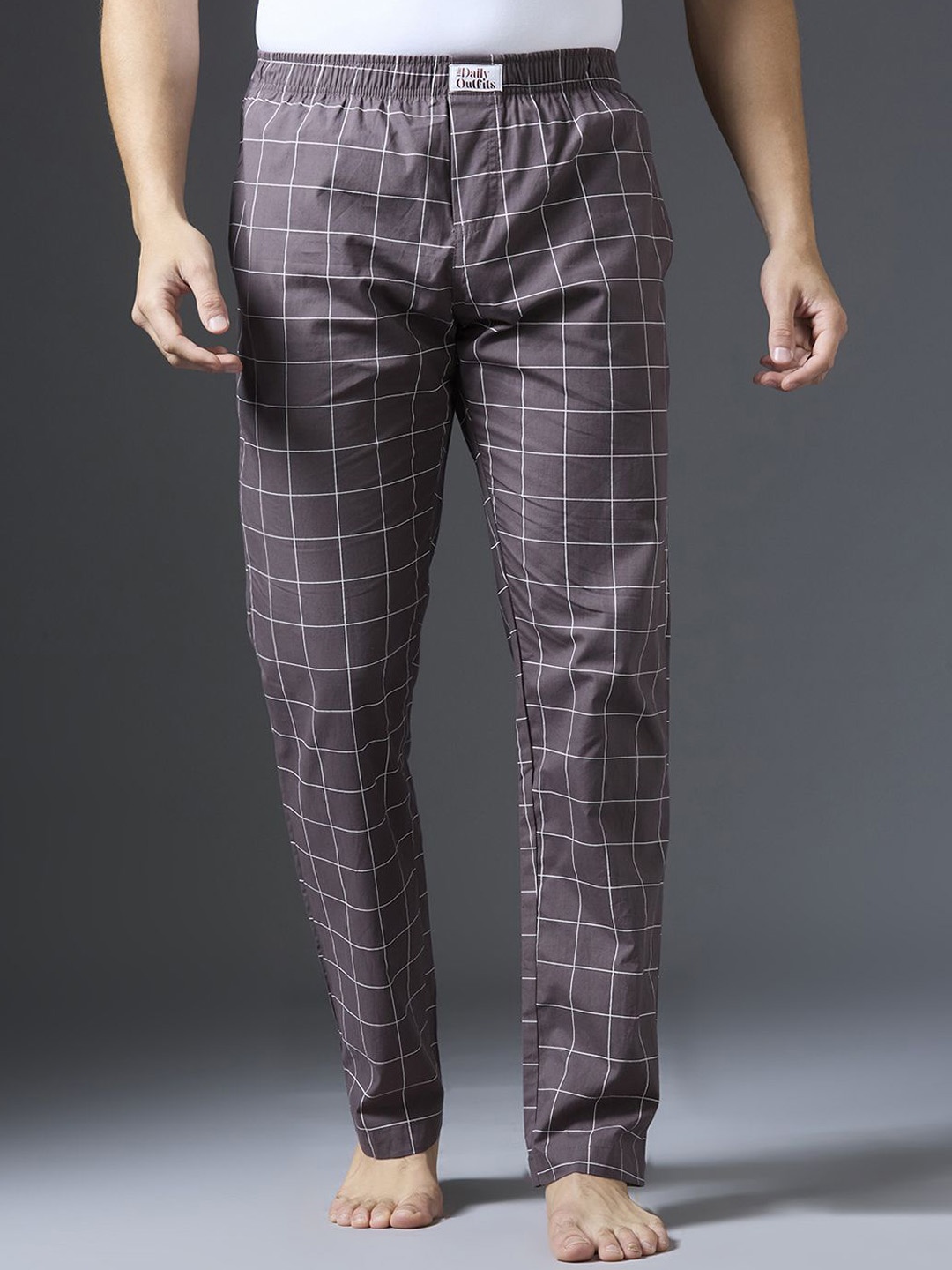 

THE DAILY OUTFITS Pure Cotton Straight-Leg Lounge Pants, Grey