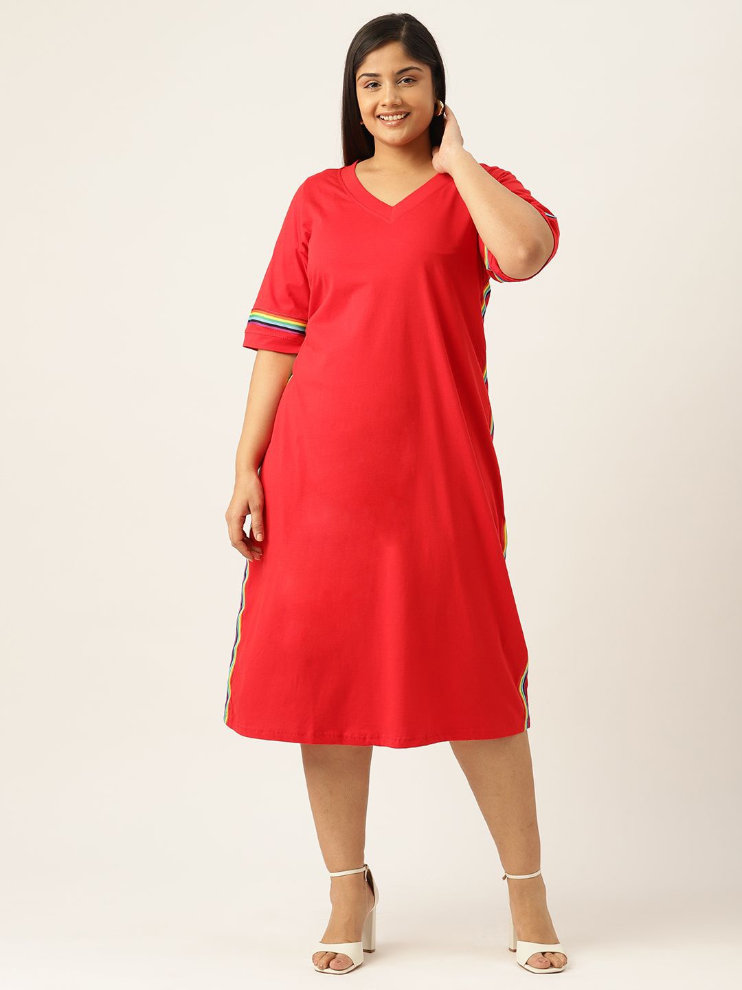 

theRebelinme A-Line Midi Dress, Red