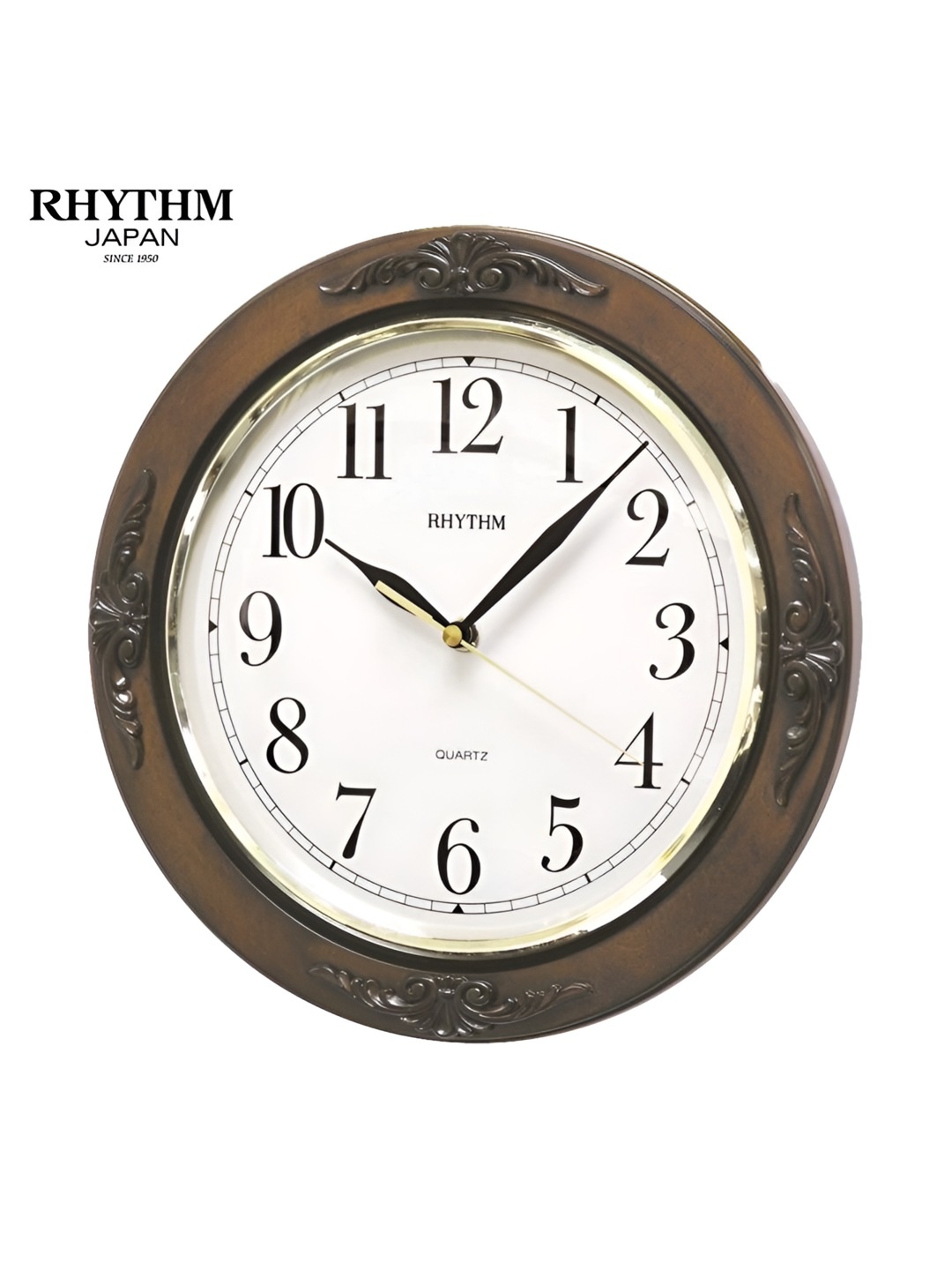 

Rhythm Brown & White Traditional Wall Clock