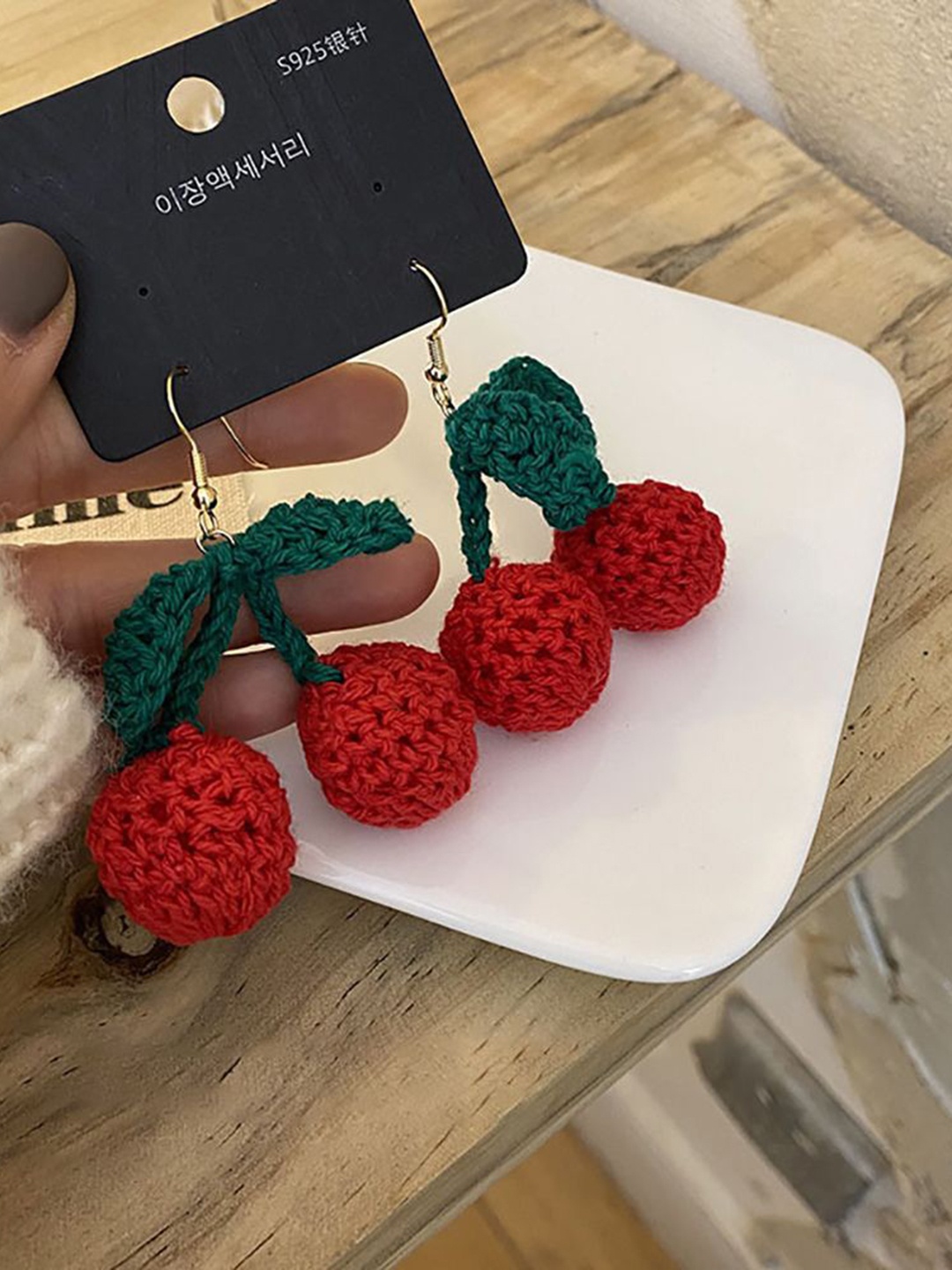 

StyleCast x Revolte Circular Drop Earrings, Red
