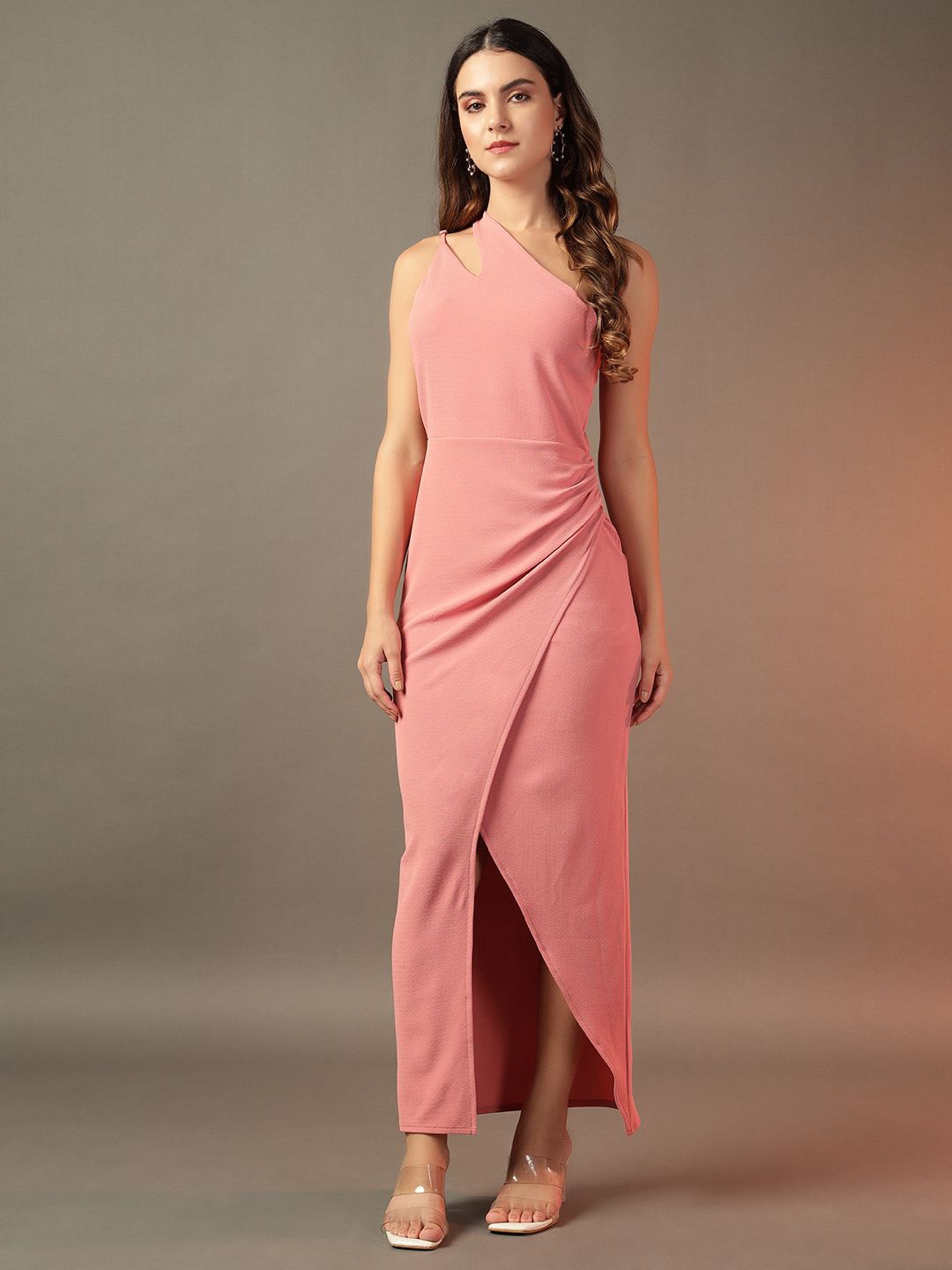 

Trend Arrest One Shoulder Maxi Dress, Peach