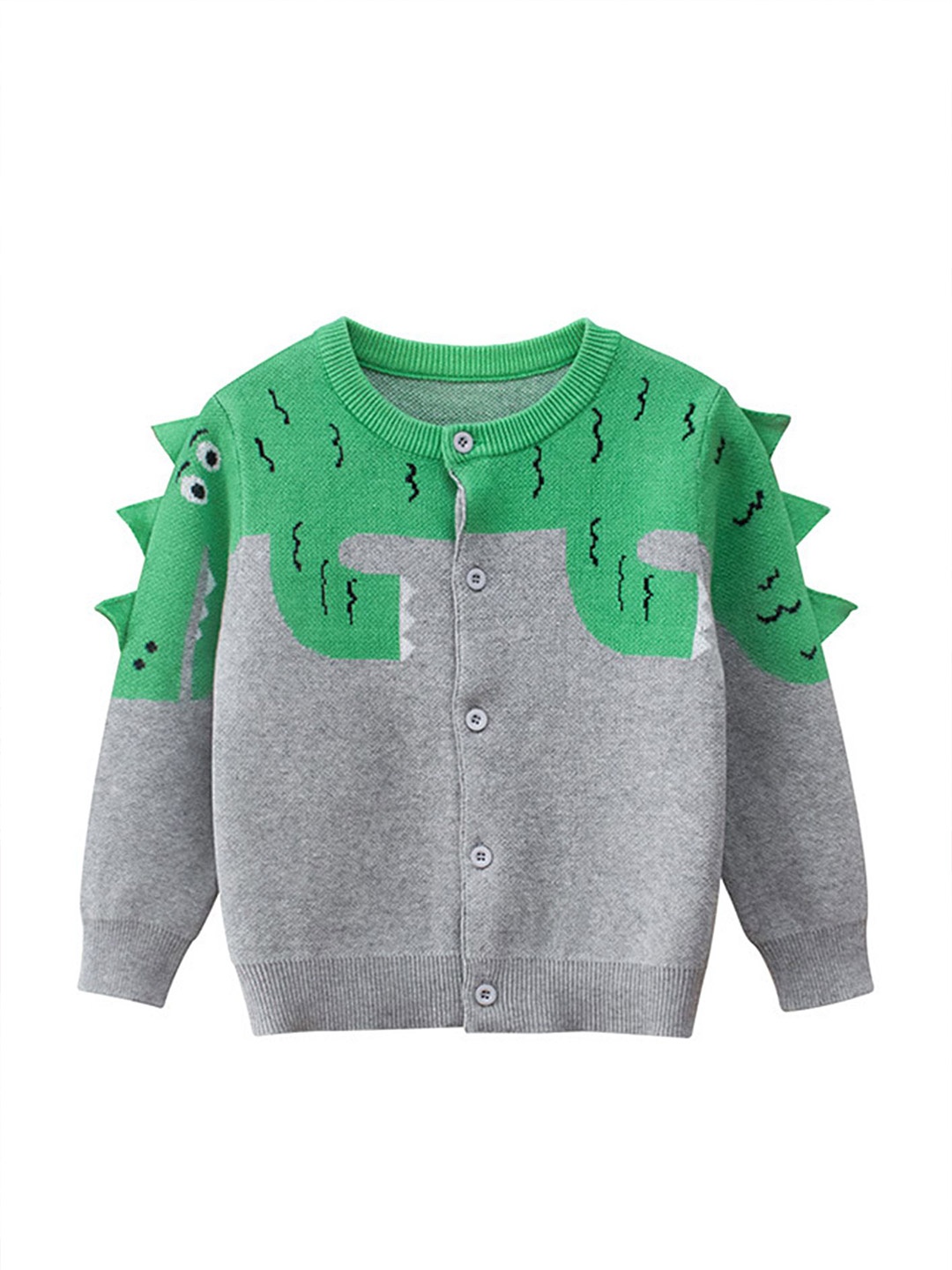 

LULU & SKY Boys Animal Cardigan, Grey