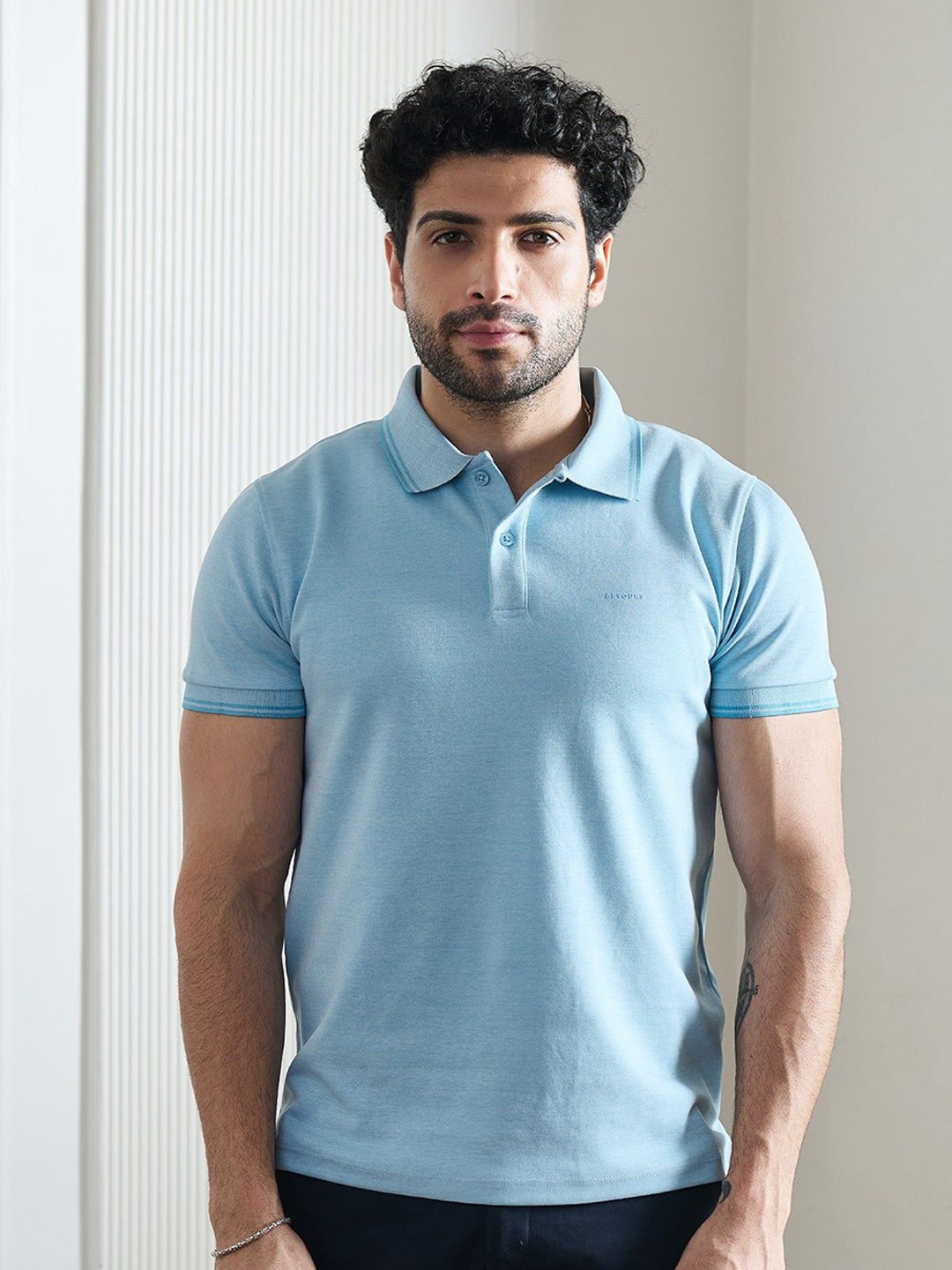 

Beyours Men Polo Collar T-shirt, Blue