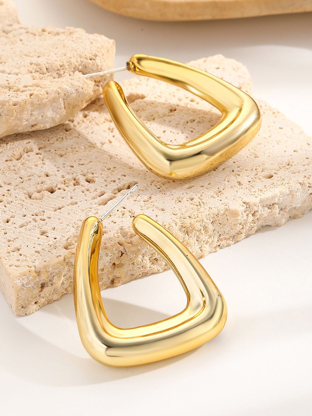 

StyleCast x Revolte Triangular Half Hoop Earrings, Gold