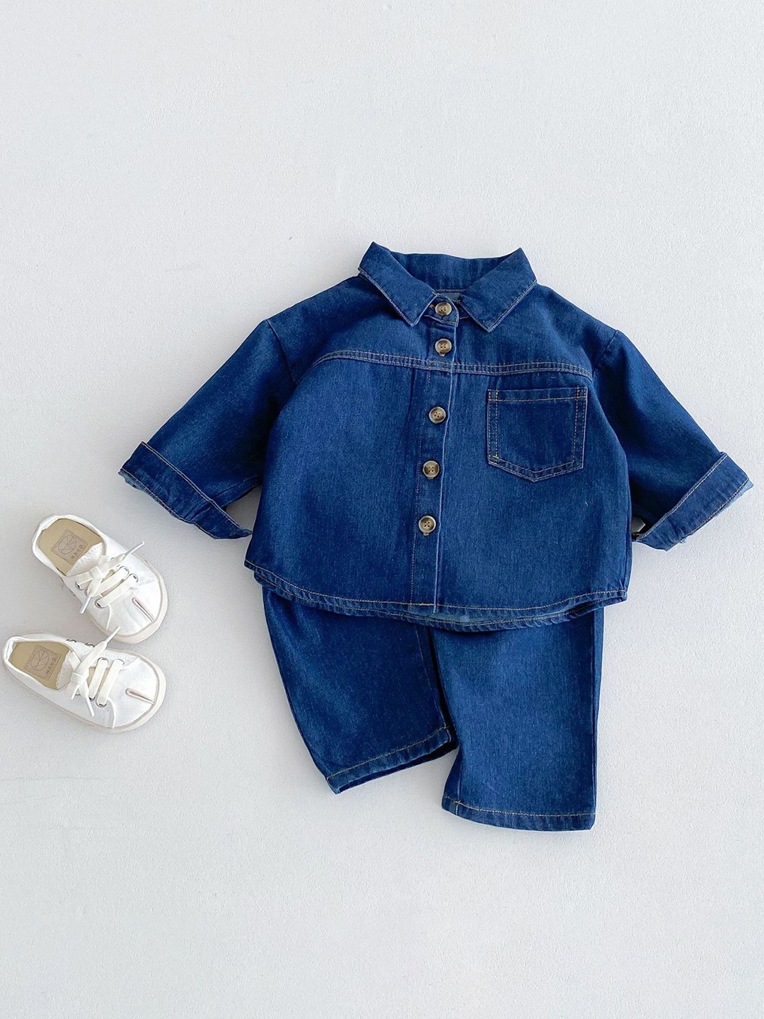 

LULU & SKY Unisex Kids Shirt with Trousers, Blue