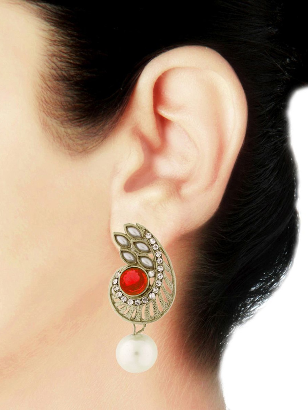 

ZIVOM Paisley Shaped Drop Earrings, Silver