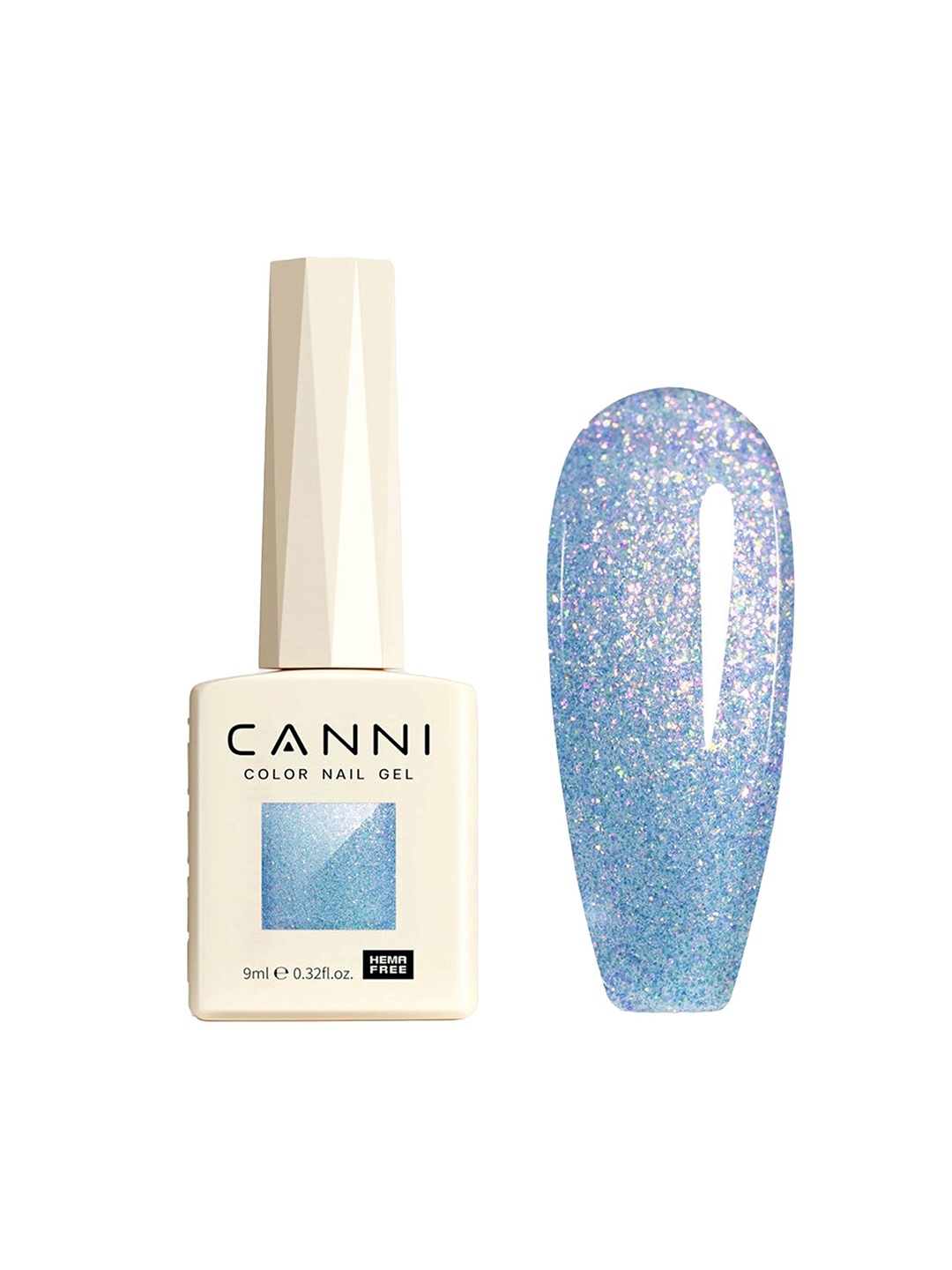 

CANNI Hema Free Glitter UV Nail Gel Polish - 9 ml - 8069, Multi