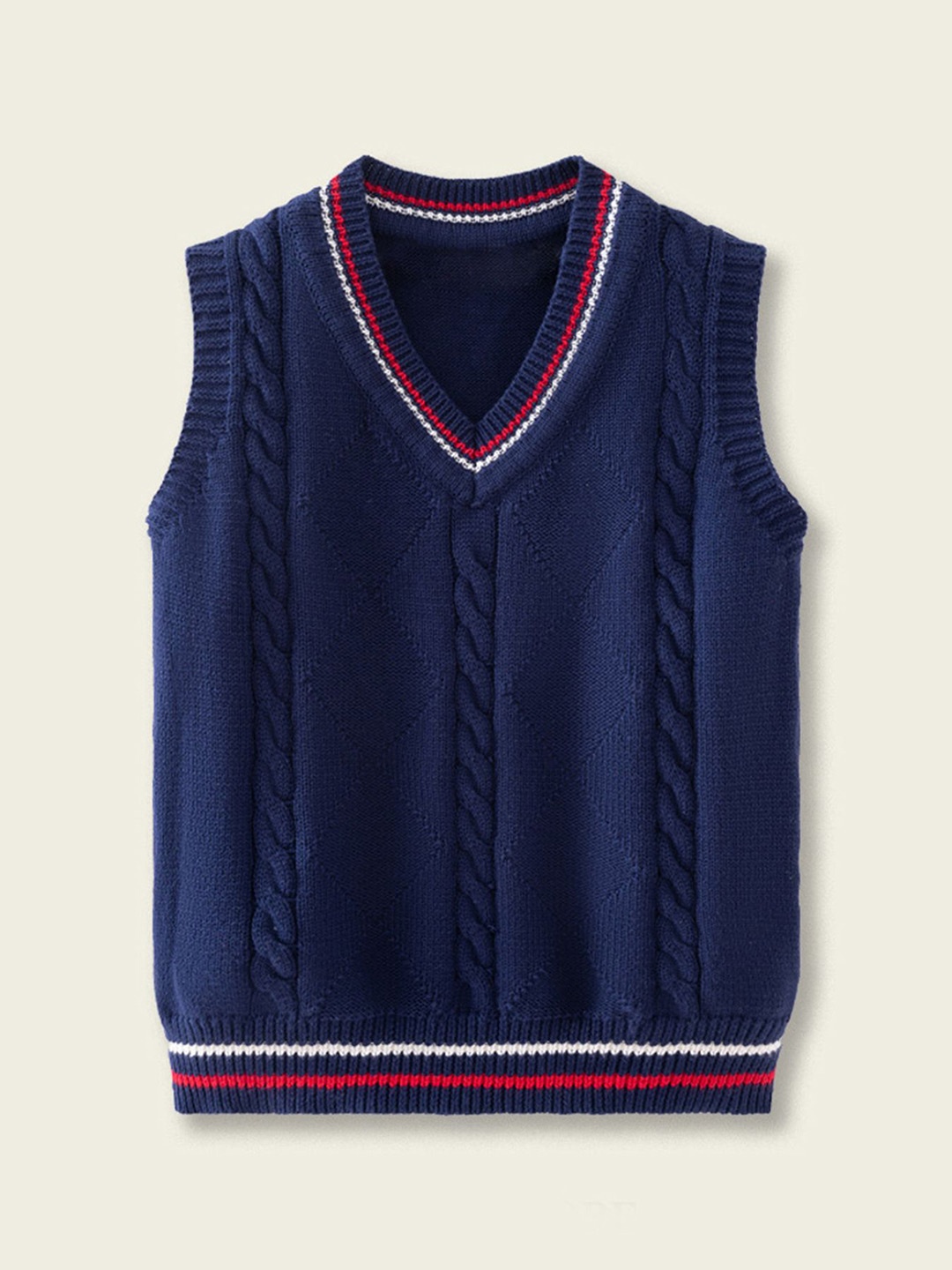 

LULU & SKY Boys Cable Knit Sweater Vest, Blue