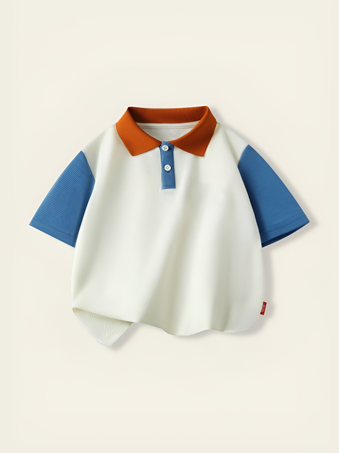 

LULU & SKY Boys Colourblocked Polo Collar Cotton T-shirt, White