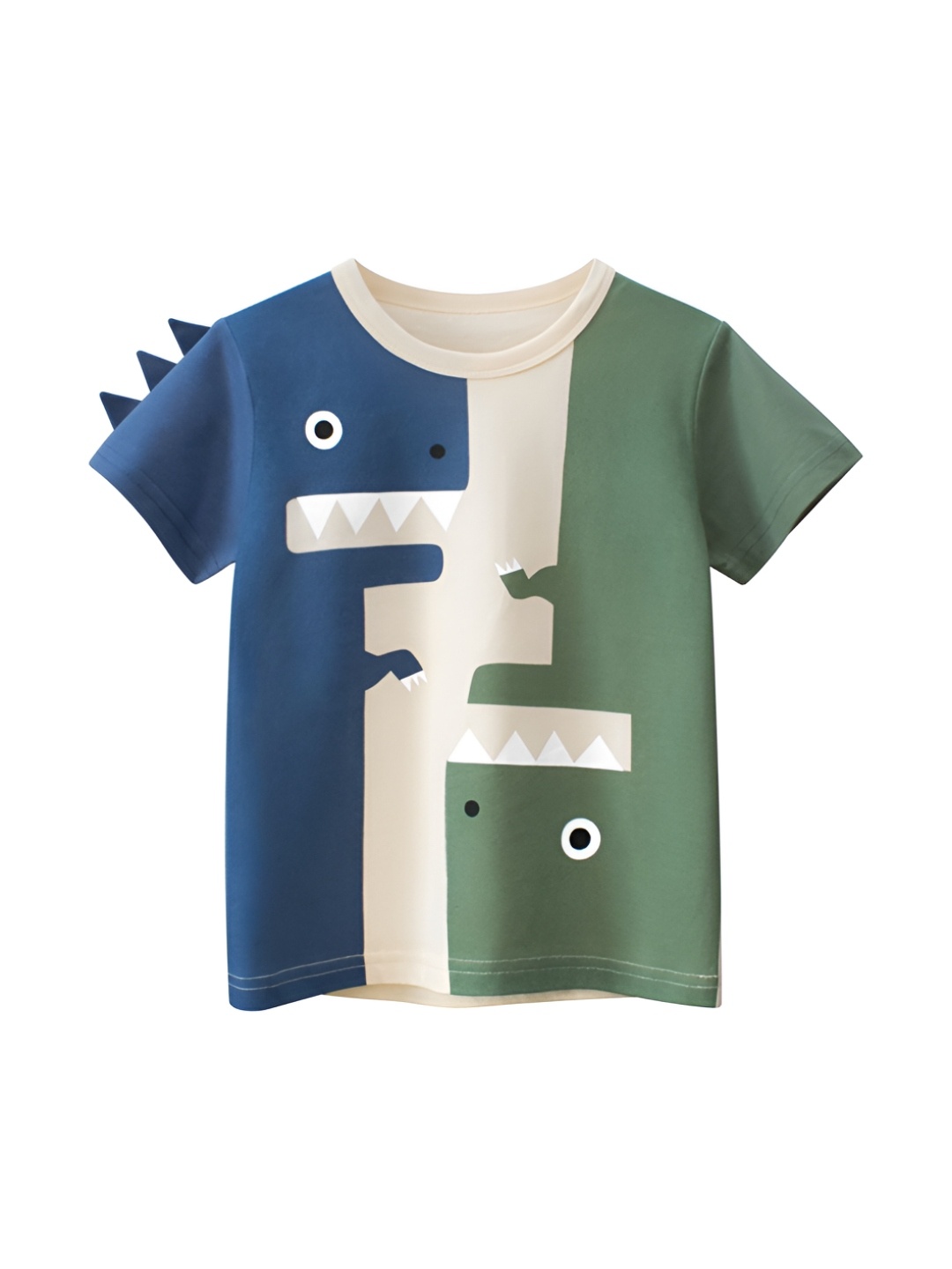 

LULU & SKY Boys Abstract Printed Round Neck Organic Cotton T-shirt, Blue