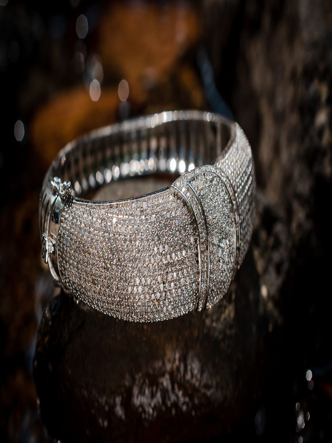 

Vivinia by Vidhi Rhodium-Plated CZ-Studded Bangle, Silver