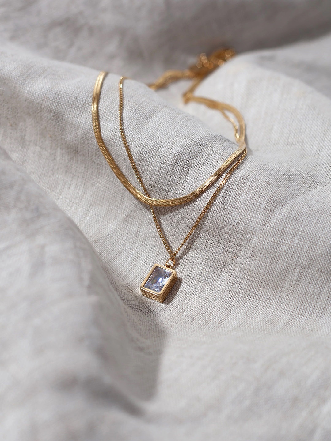 

Palli Creation Gold Plated Crystal Stone Studded Layered Chain