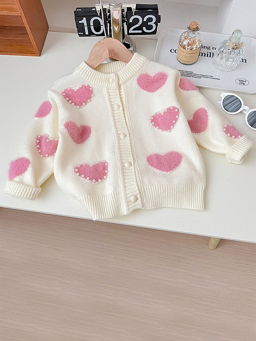 

LULU & SKY Girls Quirky Cardigan, White