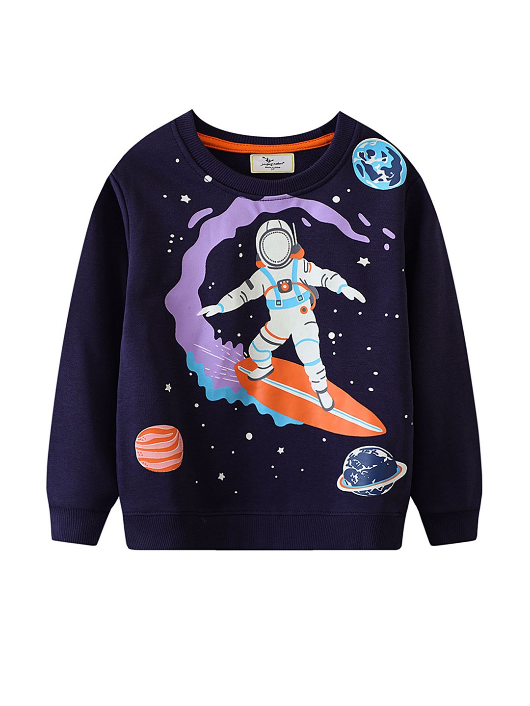 

LULU & SKY Boys Printed Sweatshirt, Navy blue