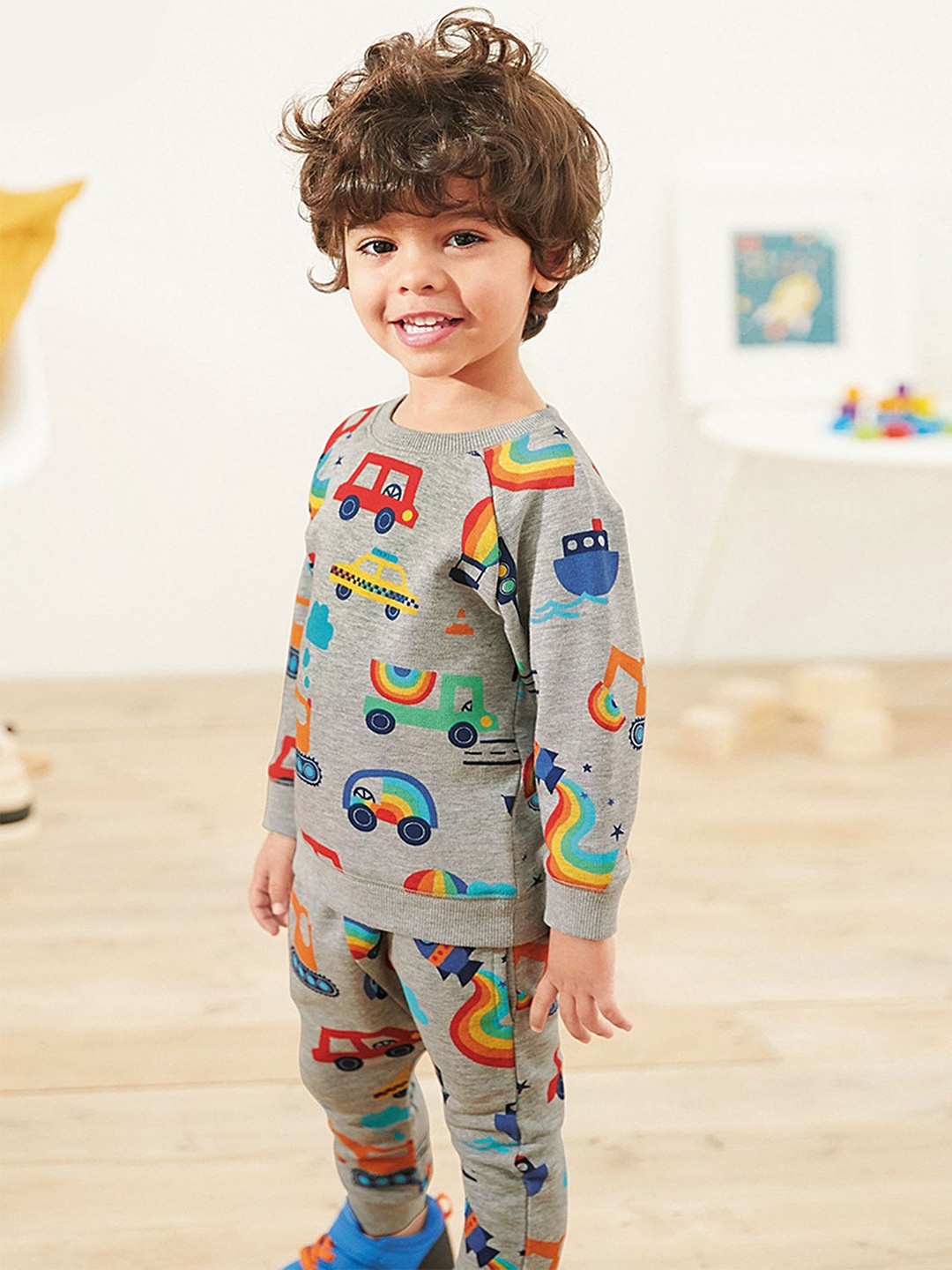 

LULU & SKY Boys Printed Sweatshirt, Grey