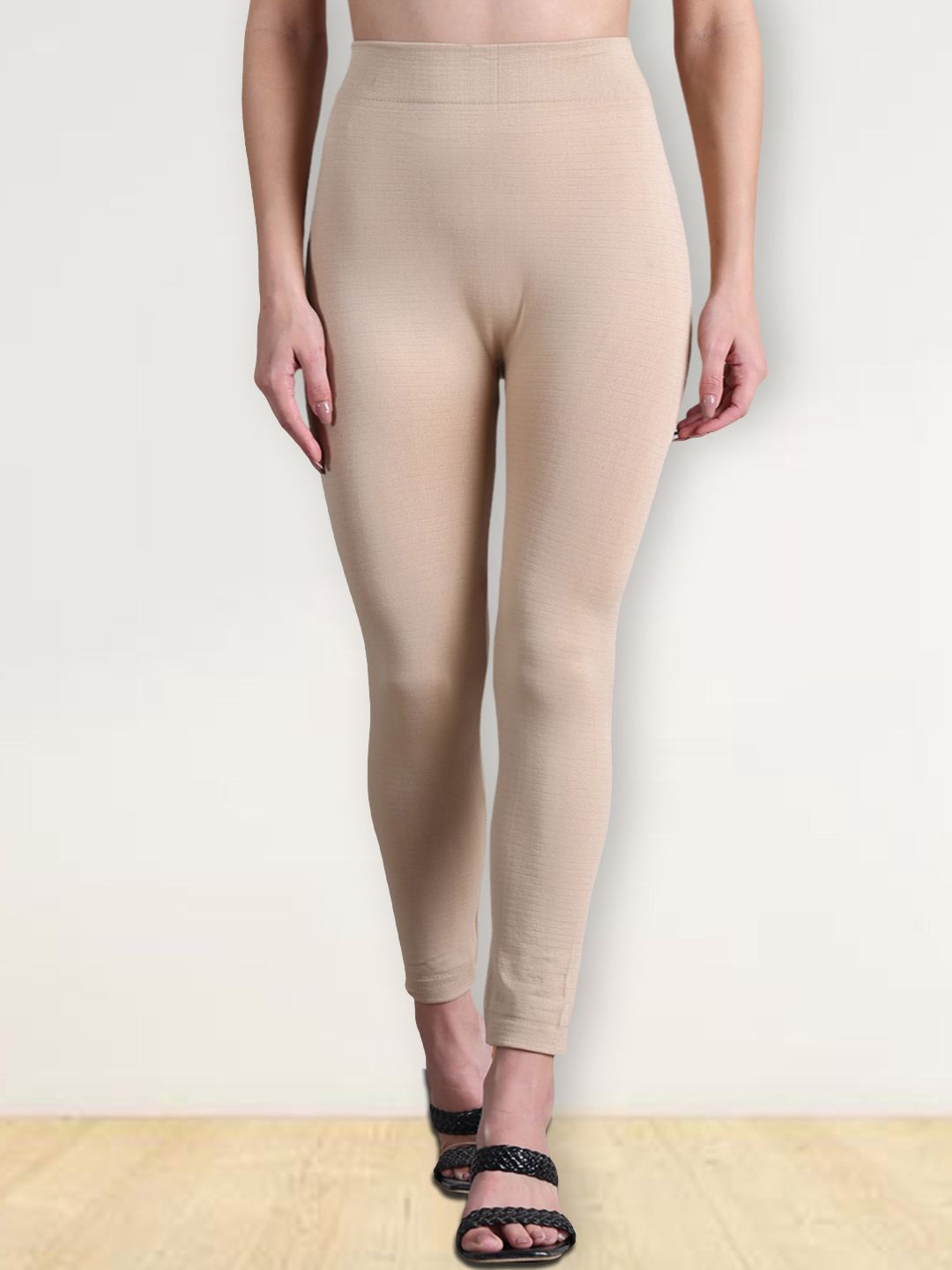 

Jinfo Mid-Rise Ankle-Length Leggings, Beige