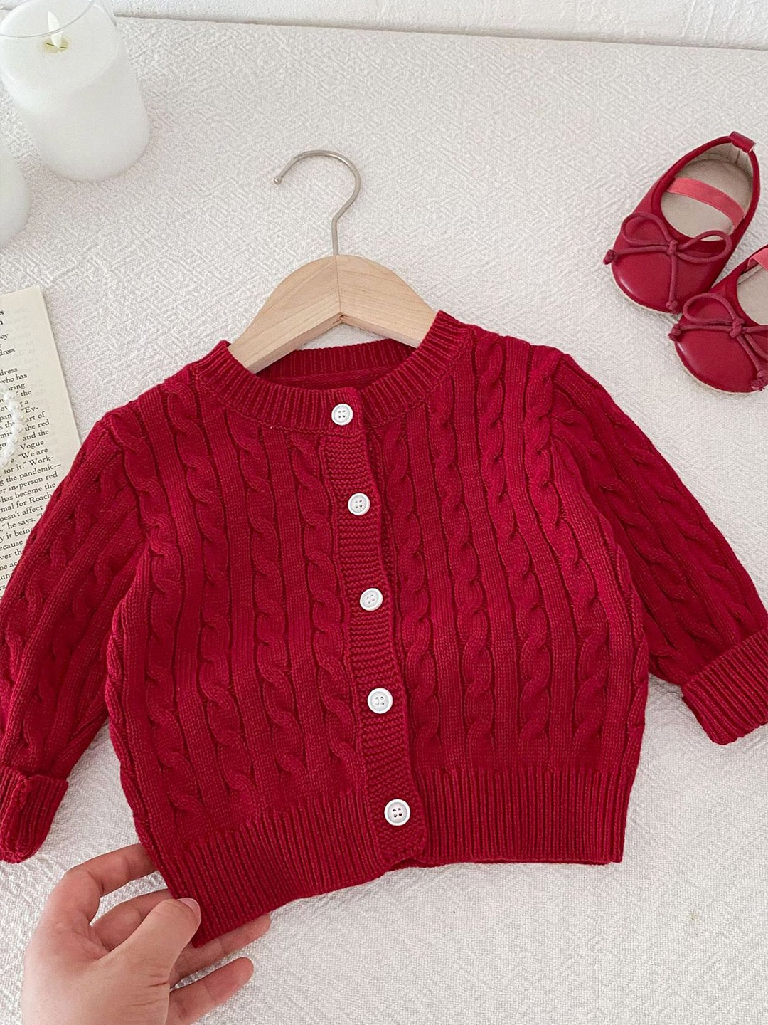 

LULU & SKY Girls Cardigan, Red