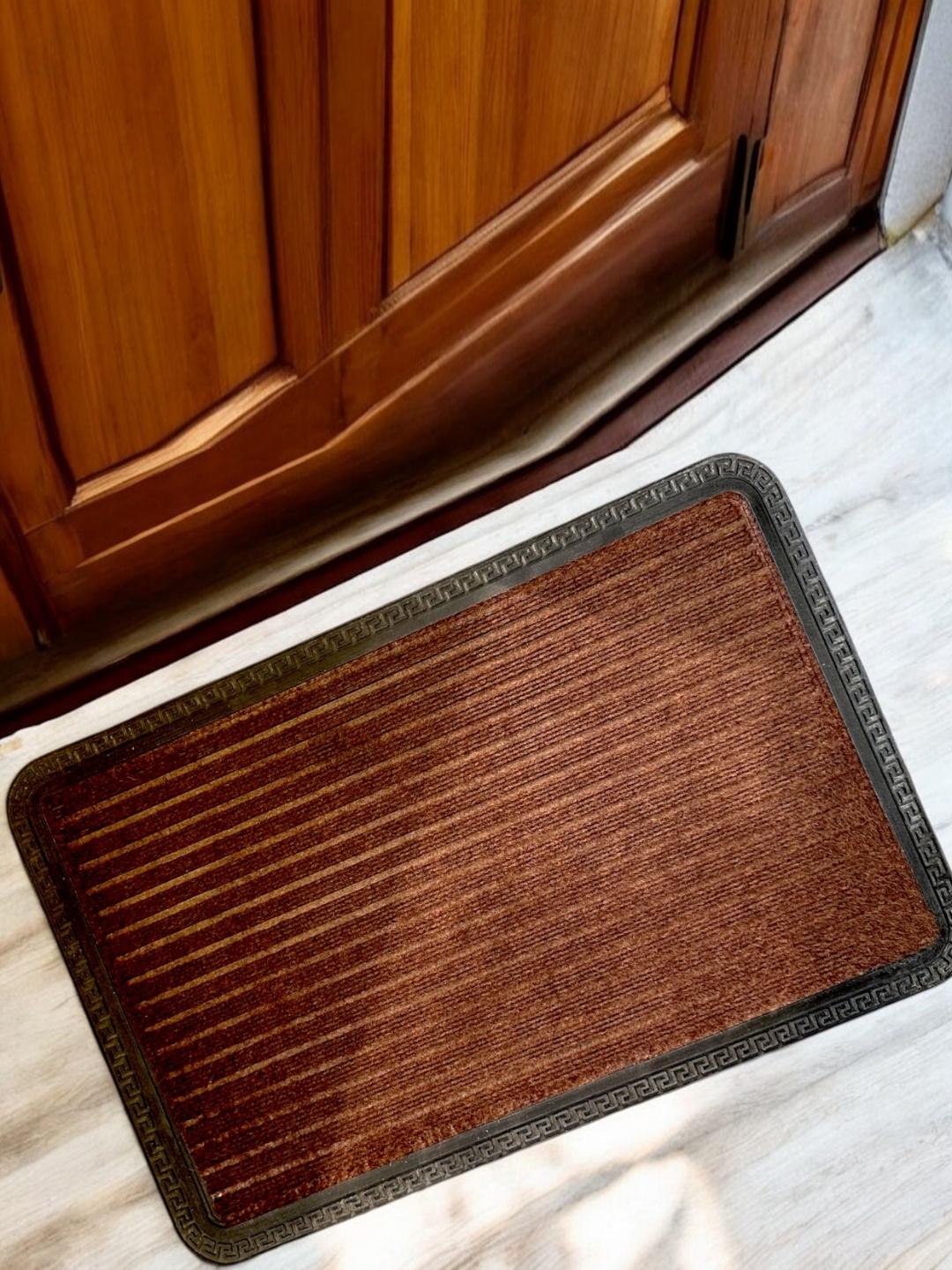 

Gallery99 Brown & Black Striped Rectangular Anti-Skid Doormats