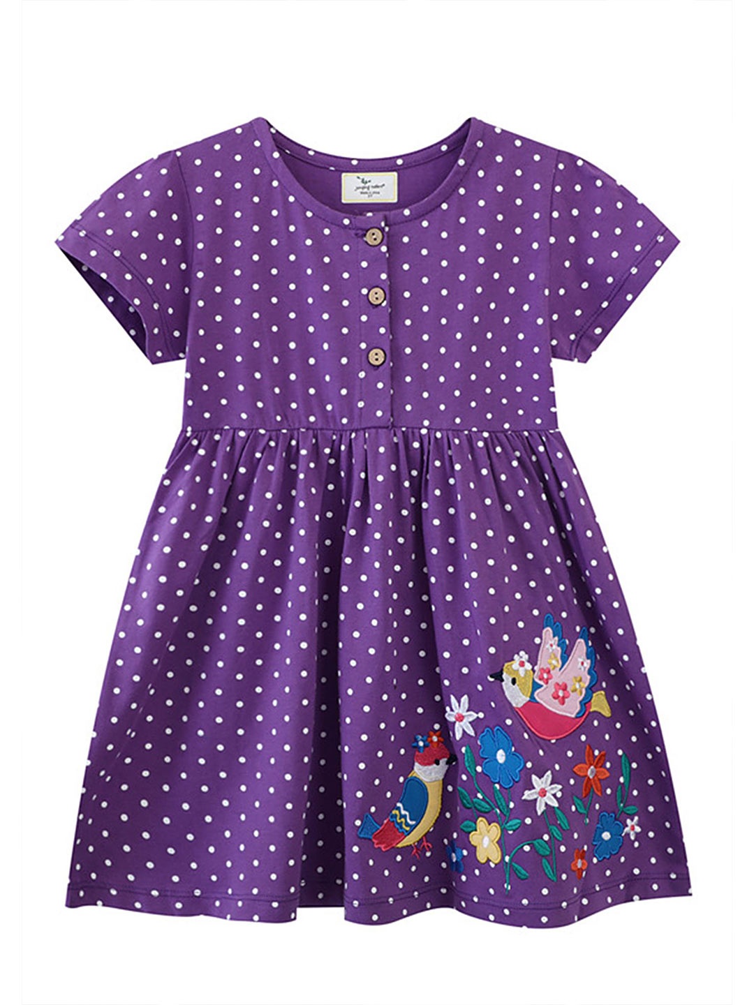 

LULU & SKY Polka Dot Print Fit & Flare Dress, Purple