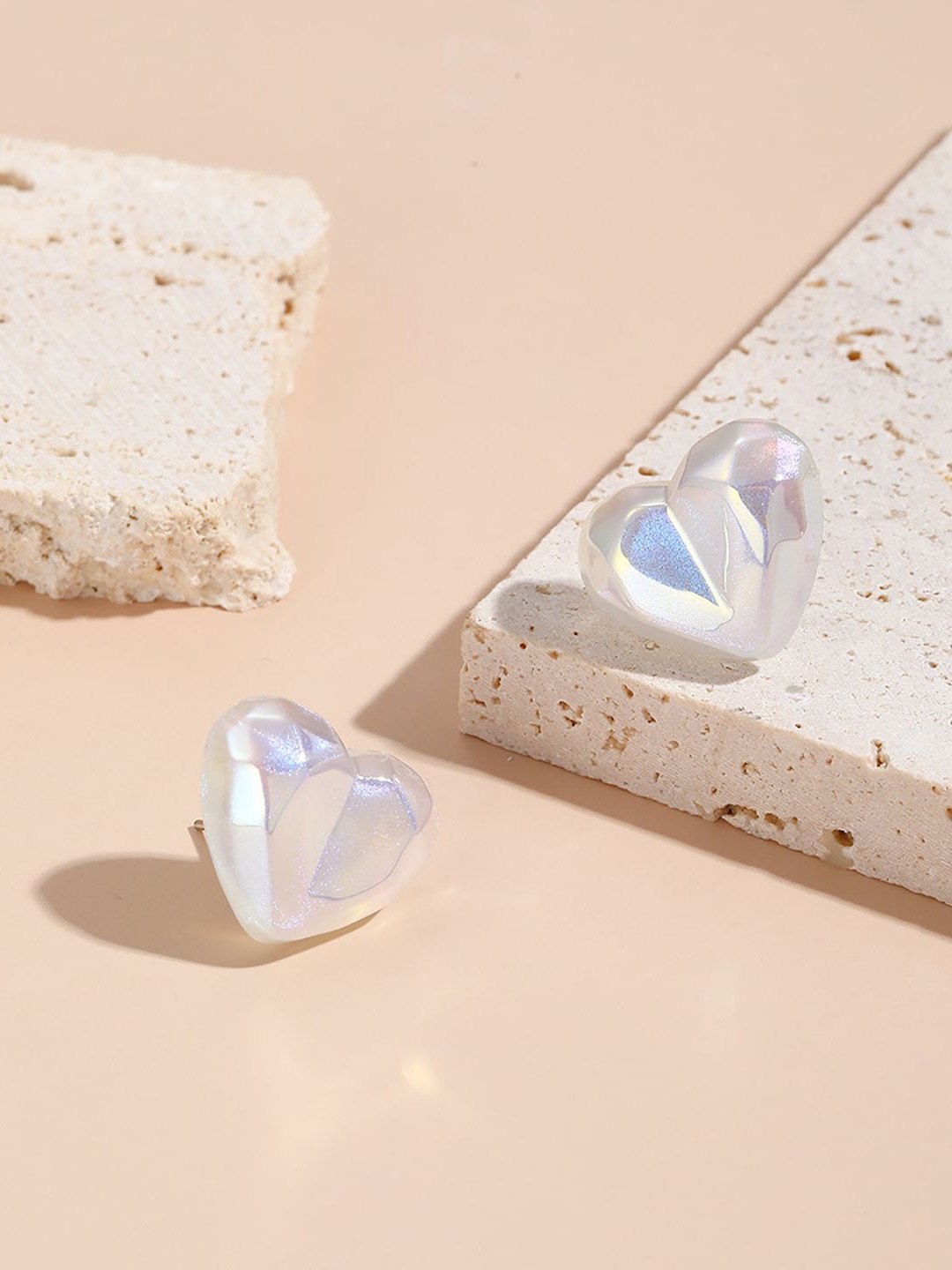 

StyleCast x Revolte Heart Shaped Drop Earrings, White