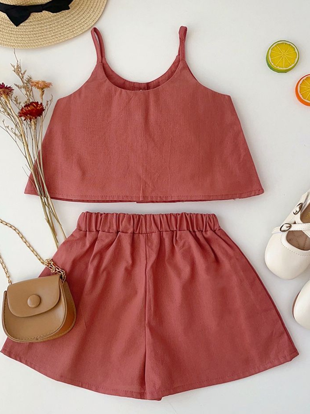 

LULU & SKY Girls Top with Shorts, Red