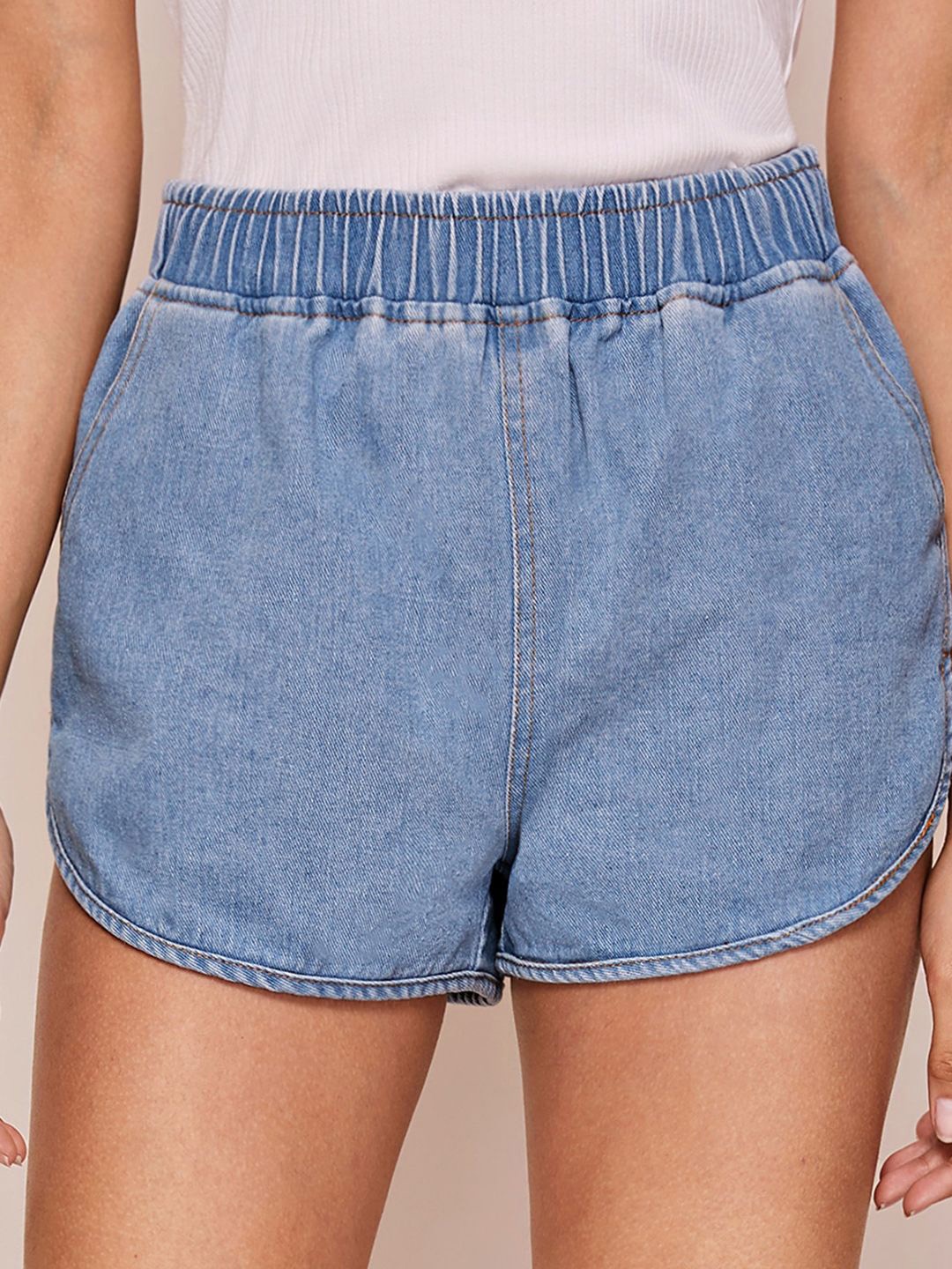 

StyleCast Women Washed Technology Shorts, Blue