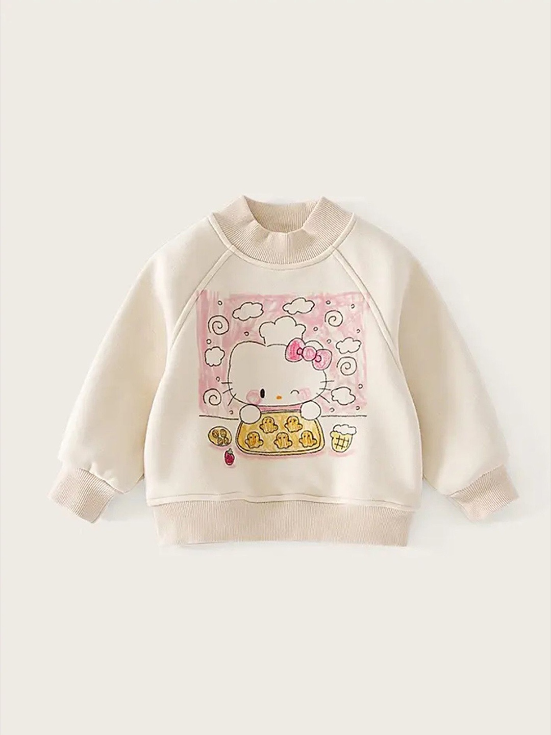 

LULU & SKY Girls Printed Sweatshirt, Beige