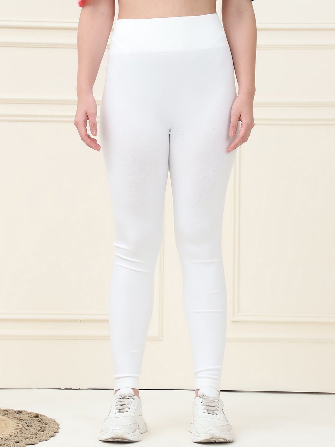 

GRACIT Skinny Fit High Rise Ankle Length Tights, White