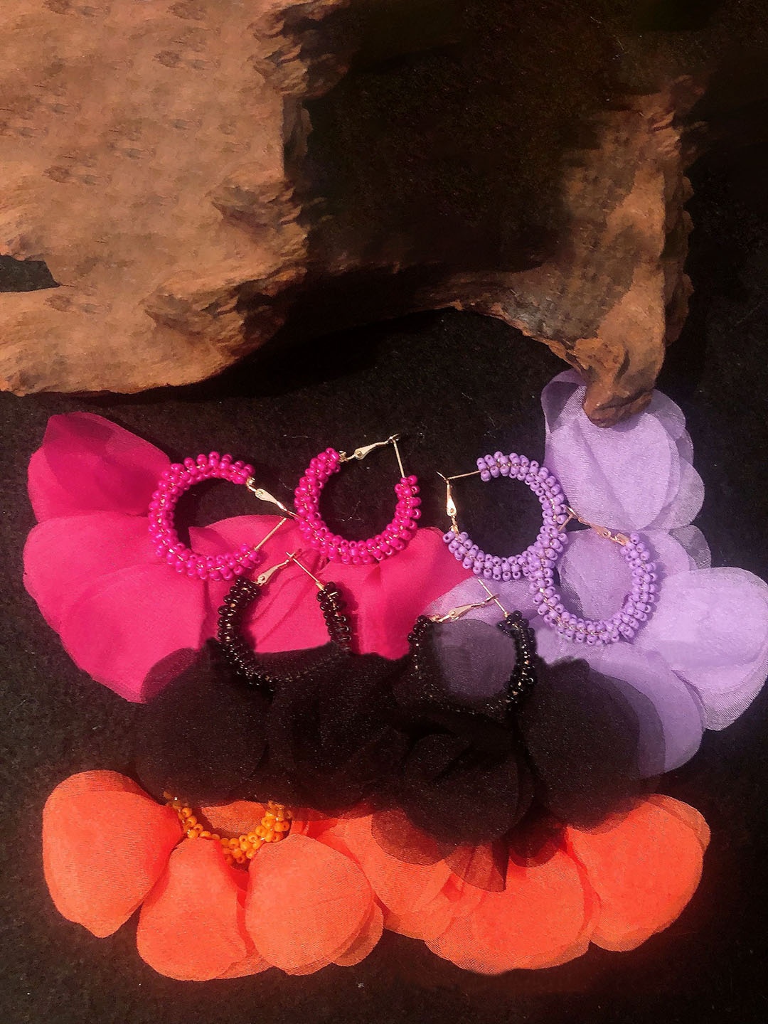 

StyleCast x Revolte Floral Half Hoop Earrings, Orange