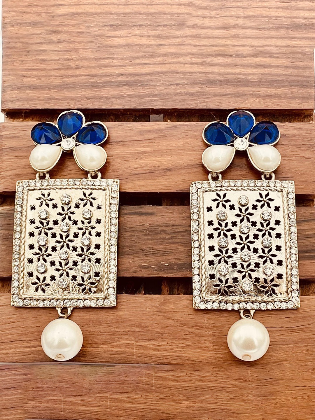

ZIVOM Contemporary Drop Earrings, Blue