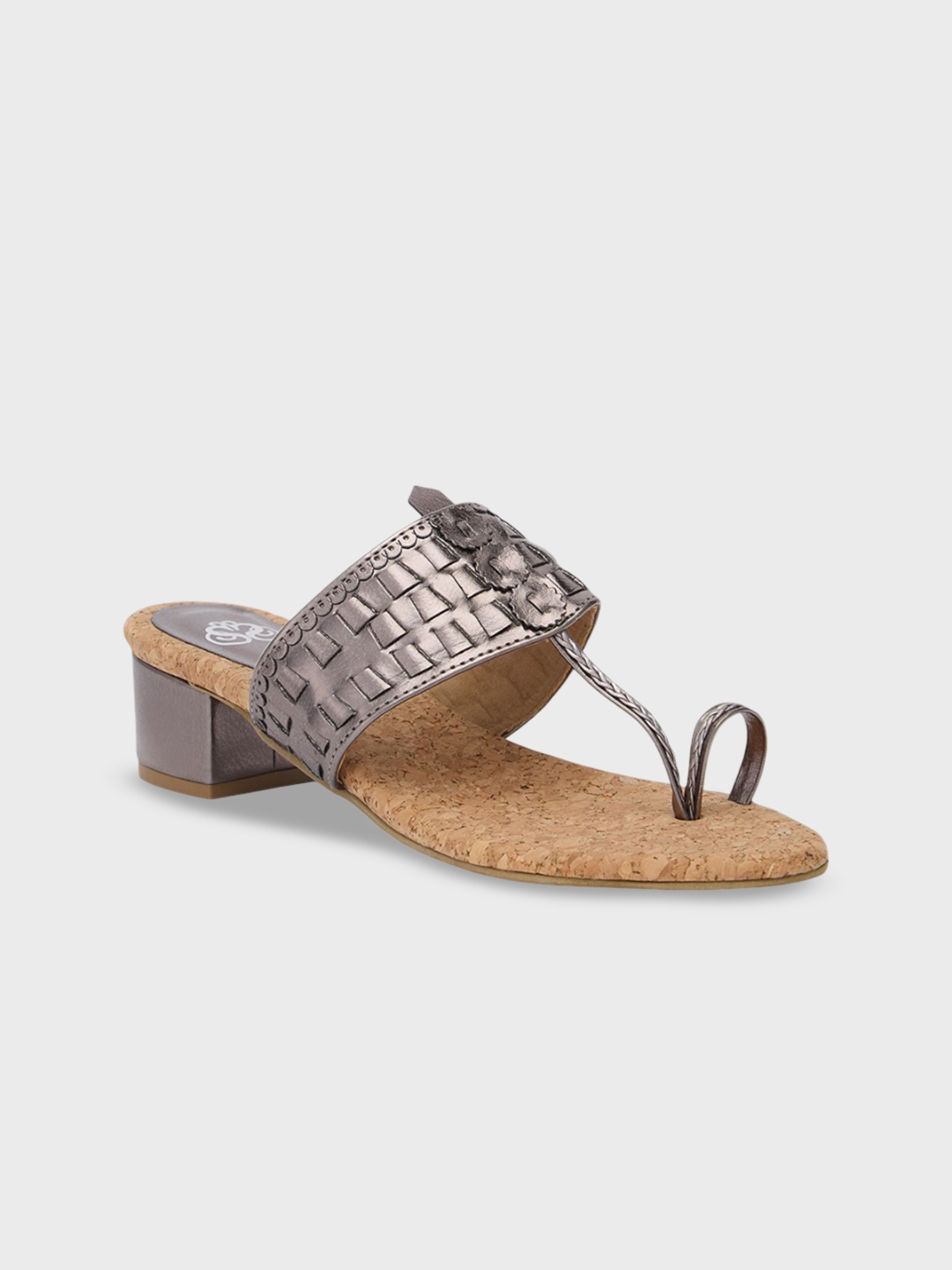 

Sole To Soul Textured Ethnic Block Sandals, Grey