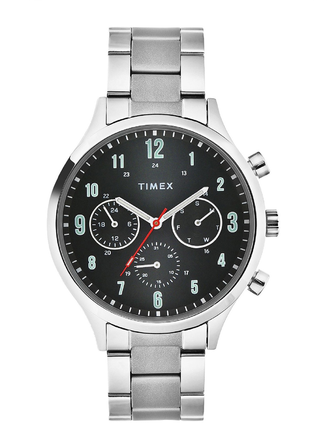 

Timex Men Brass Printed Dial & Stainless Steel Bracelet Style Straps Analogue Watch TWHG03SMU04, Black