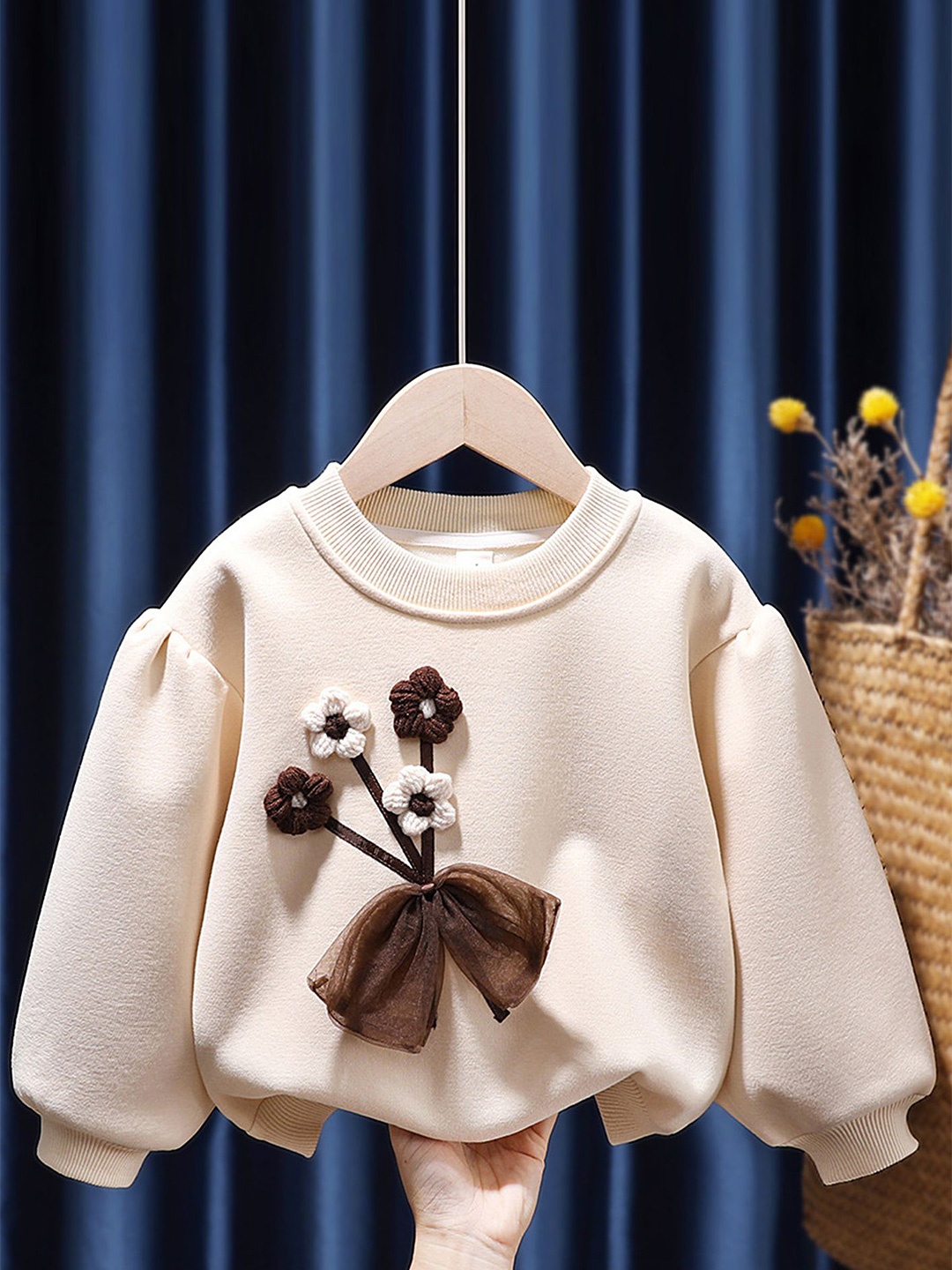 

LULU & SKY Girls Printed Sweatshirt, Beige