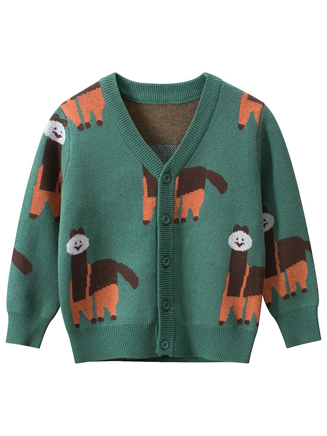 

LULU & SKY Boys Ribbed Cardigan, Green