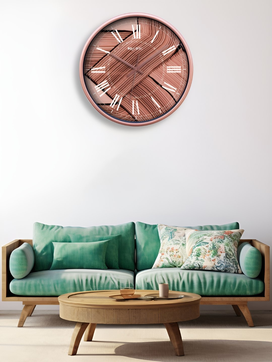 

OLIVE TREE Copper-Toned & White Printed Contemporary Wall Clock