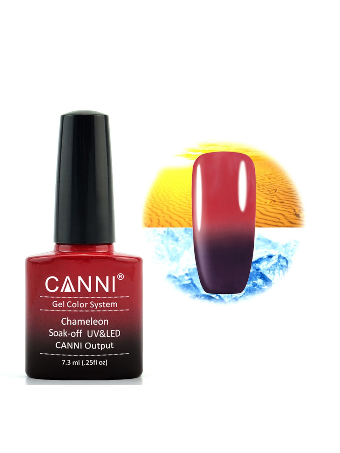 

CANNI Chameleon Soak Off UV & LED Nail Polish - 7.3 ml -344, Red