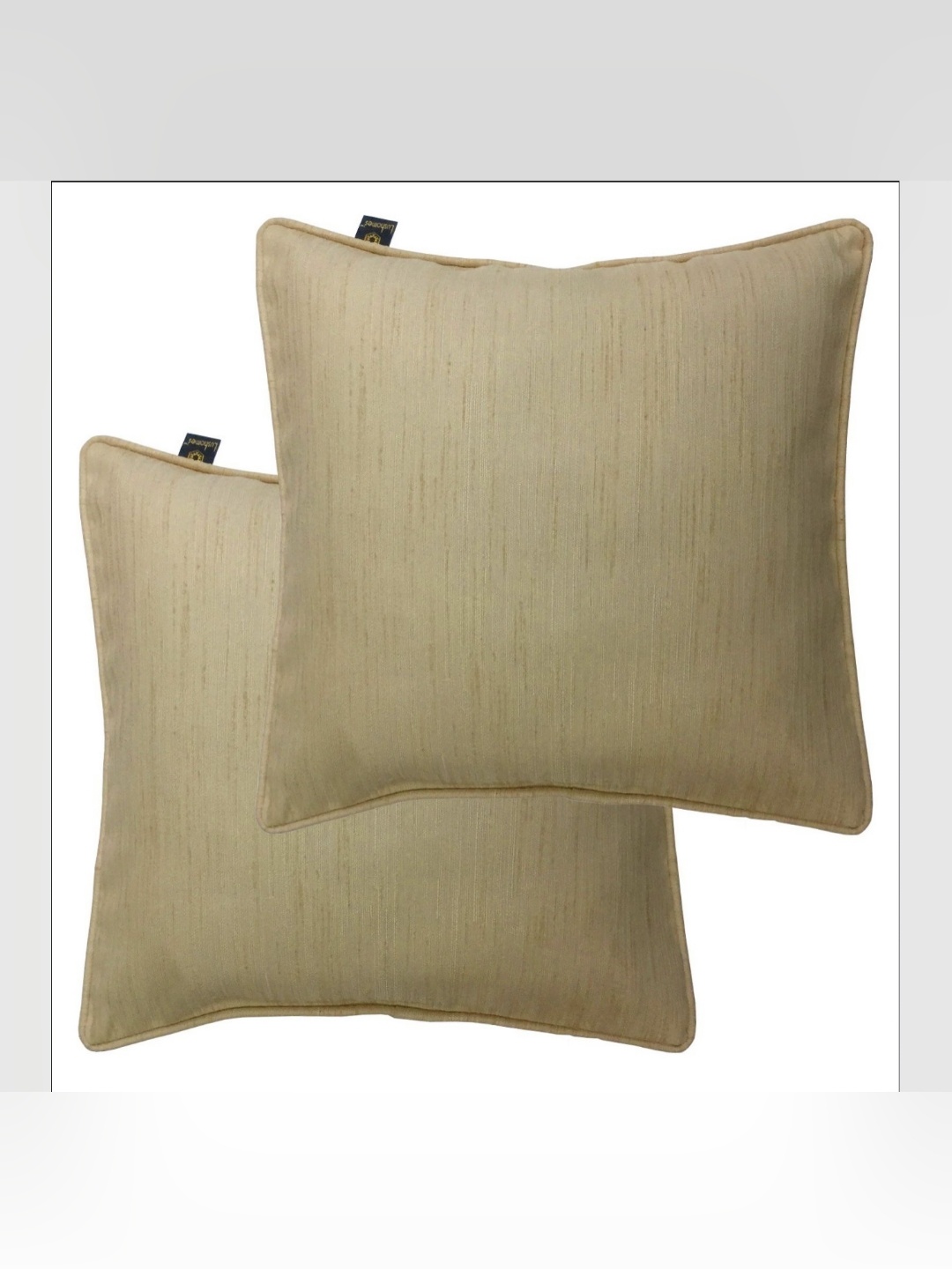 

Lushomes Beige Set of 2 Square Cushion Covers