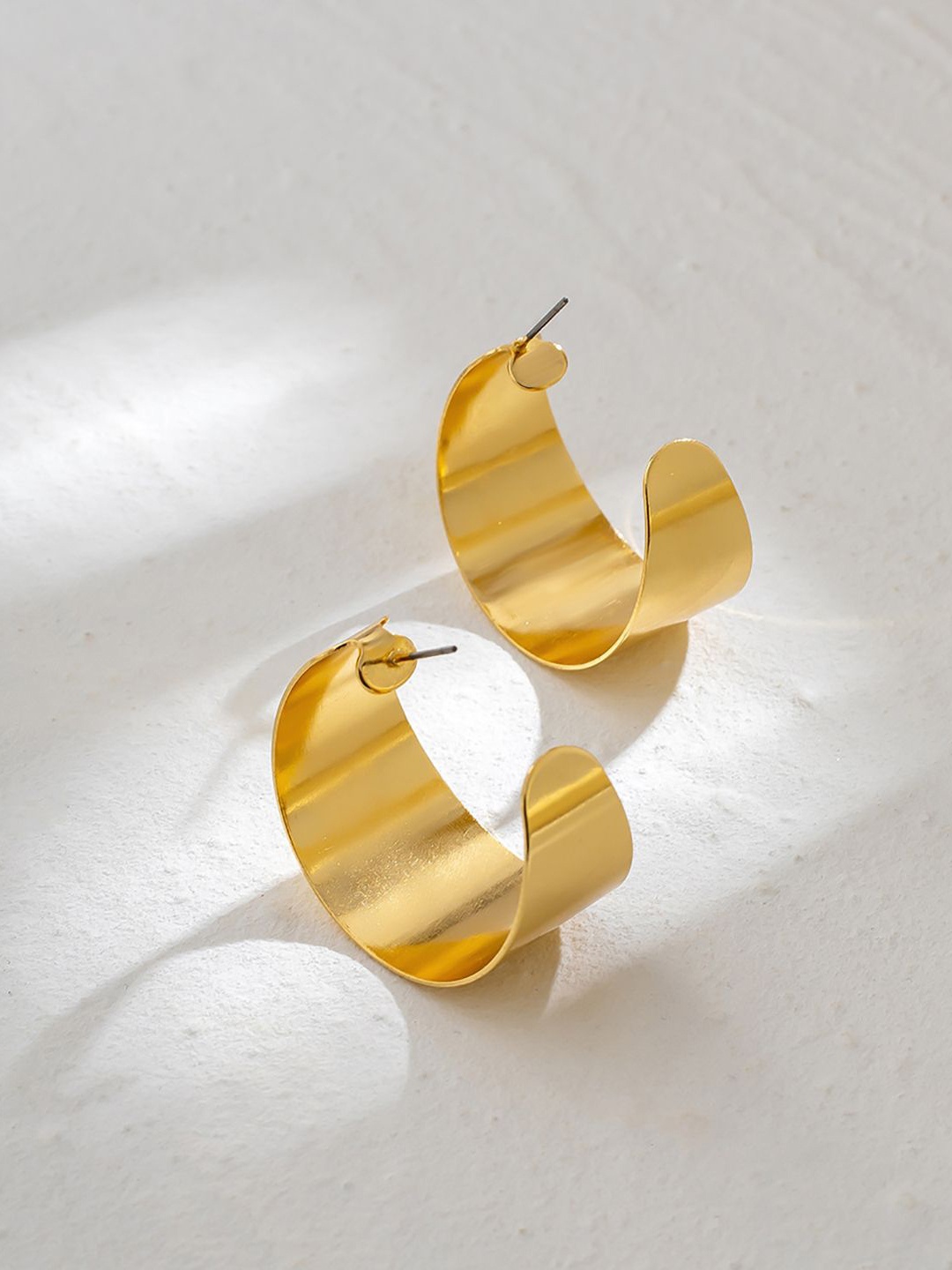 

StyleCast x Revolte Circular Hoop Earrings, Gold