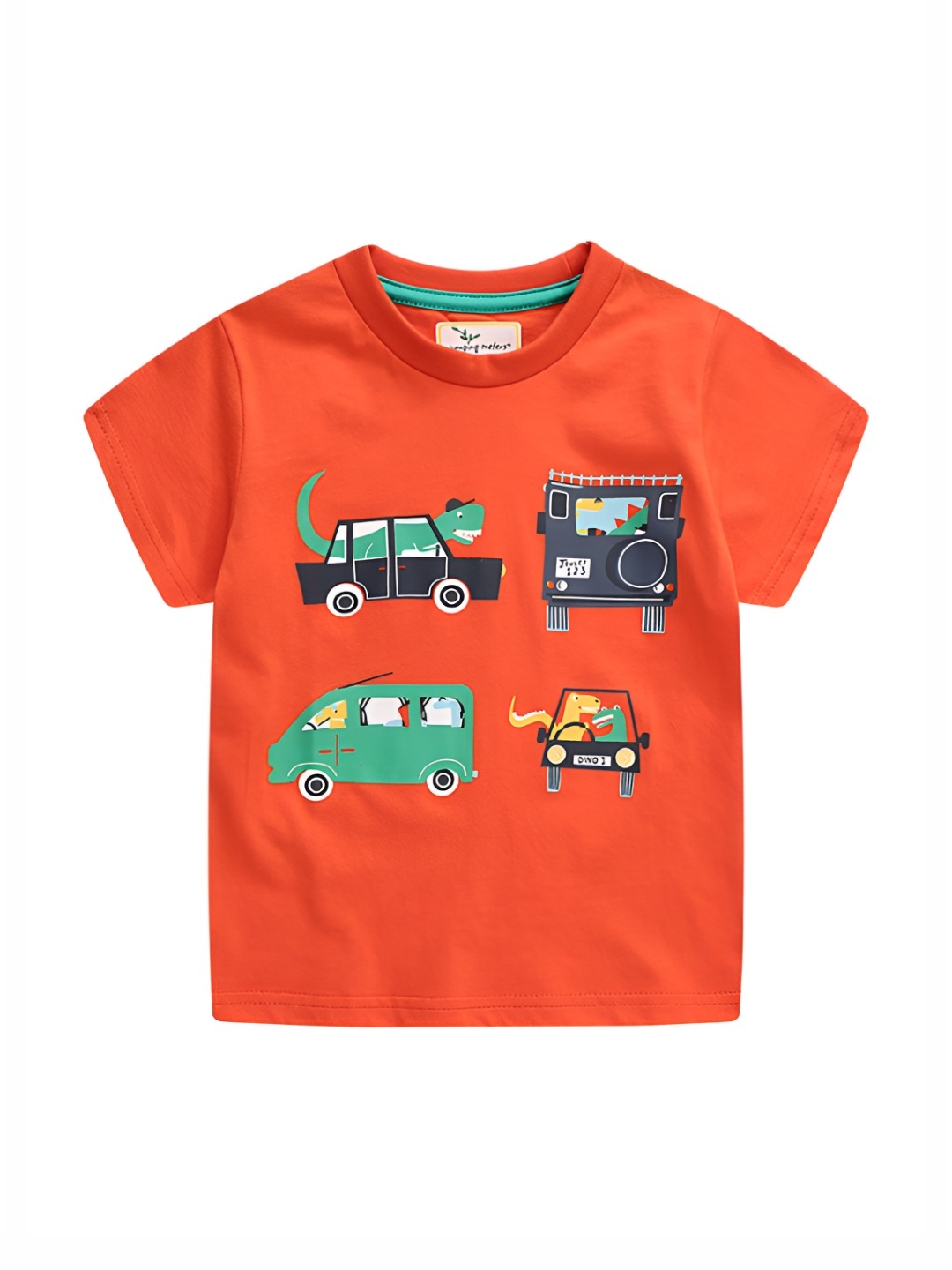 

LULU & SKY Boys Typography Printed T-shirt, Orange