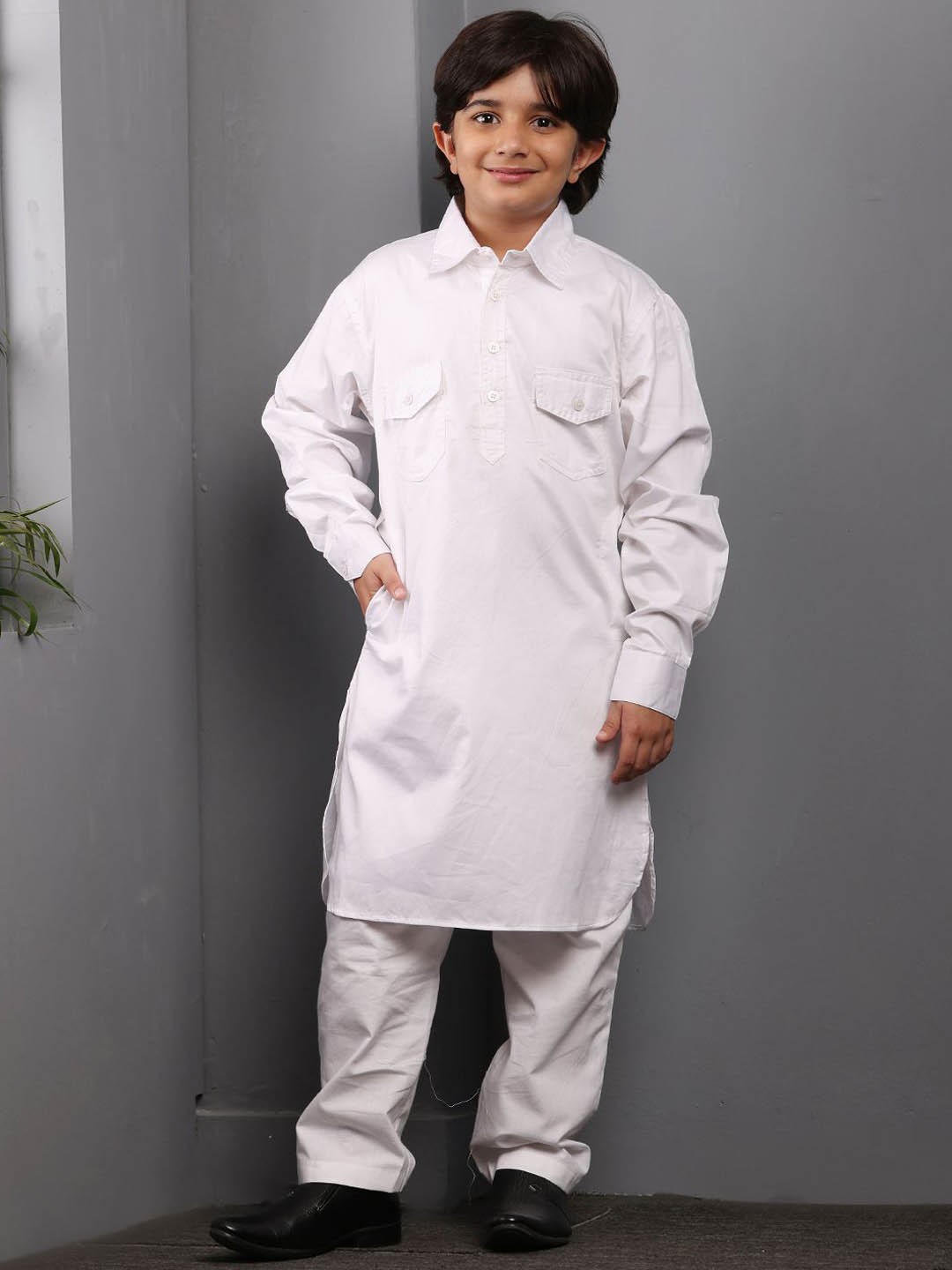 

NABIA Boys Regular Pure Cotton Kurta with Pyjamas, White