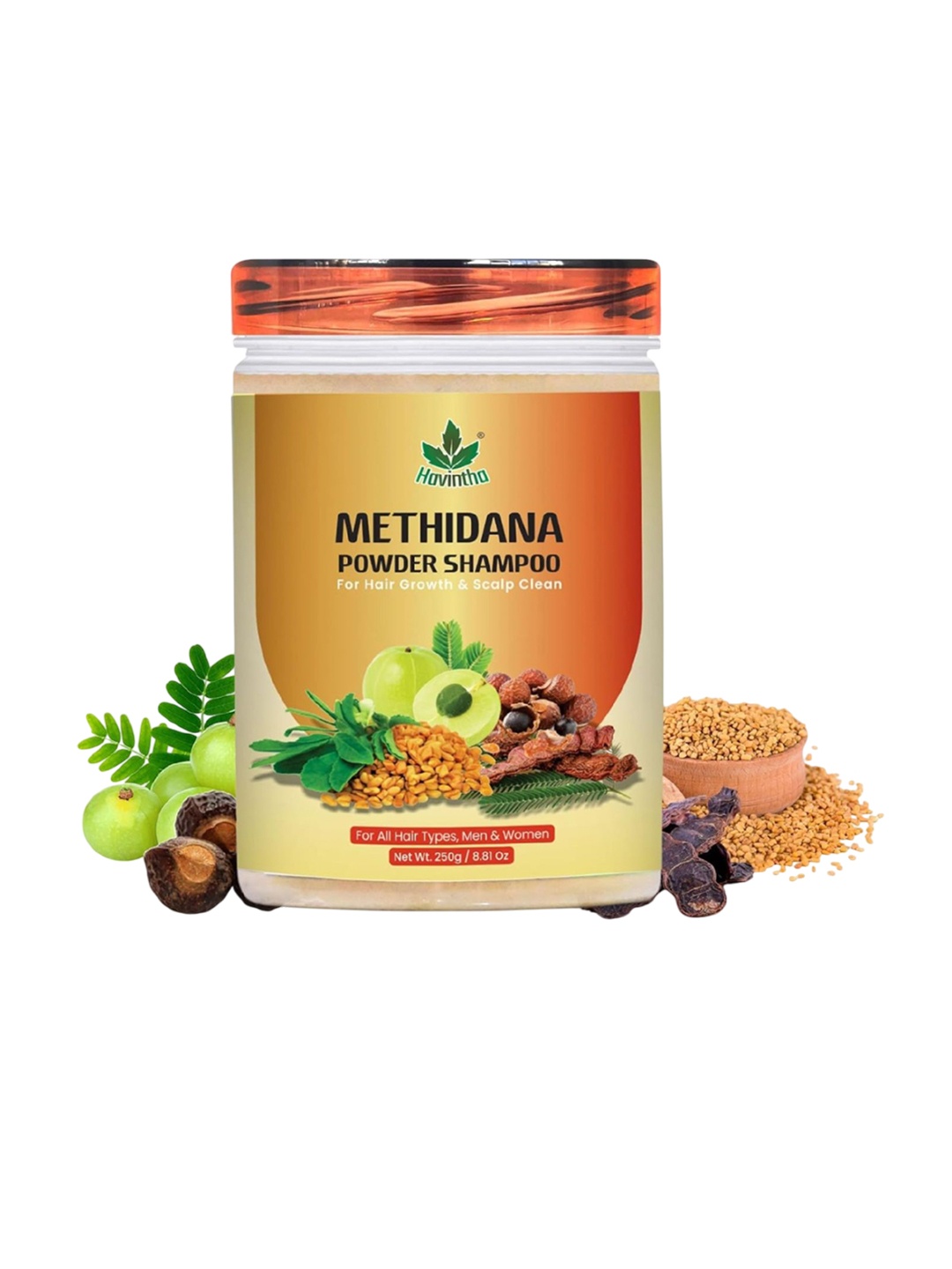 

Havintha Methidana Powder Shampoo For Hair Growth & Scalp Clean - 250 g, Orange